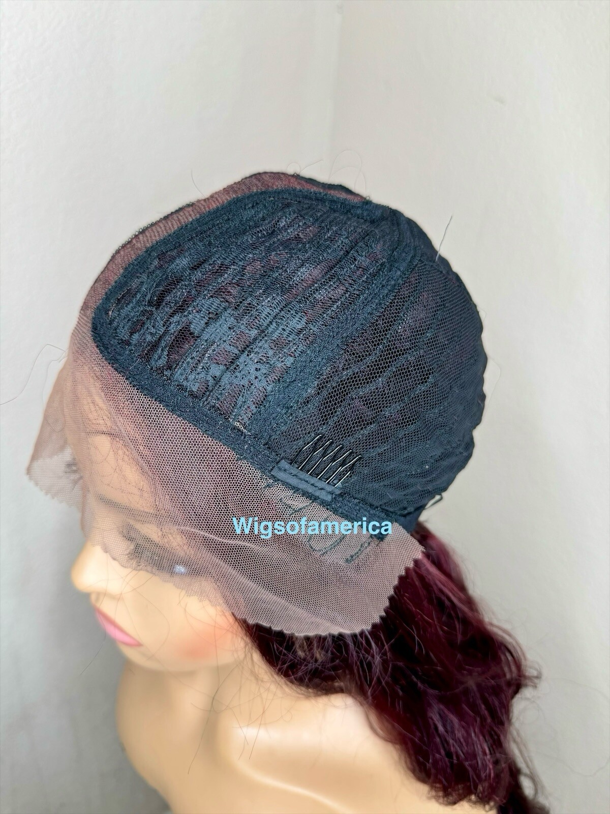 Red Burgundy Wig 99j Lace Front Side Part 26 Inches Long Wavy Layered Heat Ok