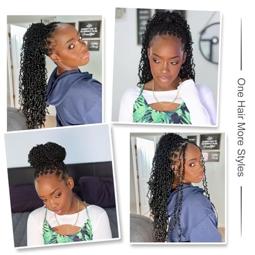 Boho Passion Twist Crochet Hair 20″ – 8 Packs Black Pre 20 Inch #1B(Black)