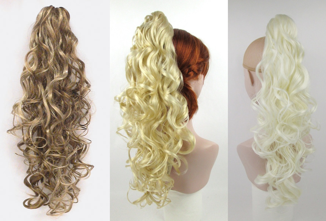 20″ LONG BIG LOOSE CURLS CURLY HAIR LAYERED PONYTAIL HAIRPIECE CLAW CLIP DELANIE