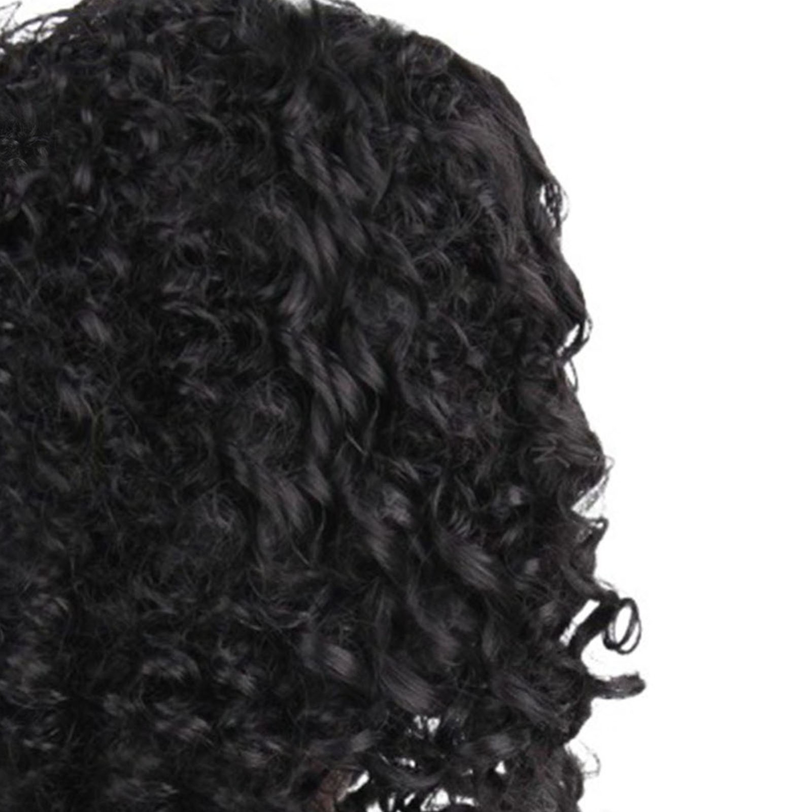 Afro Kinky Curly Short Wig Dark Brown Middle Part Full Wig with Wig Cap