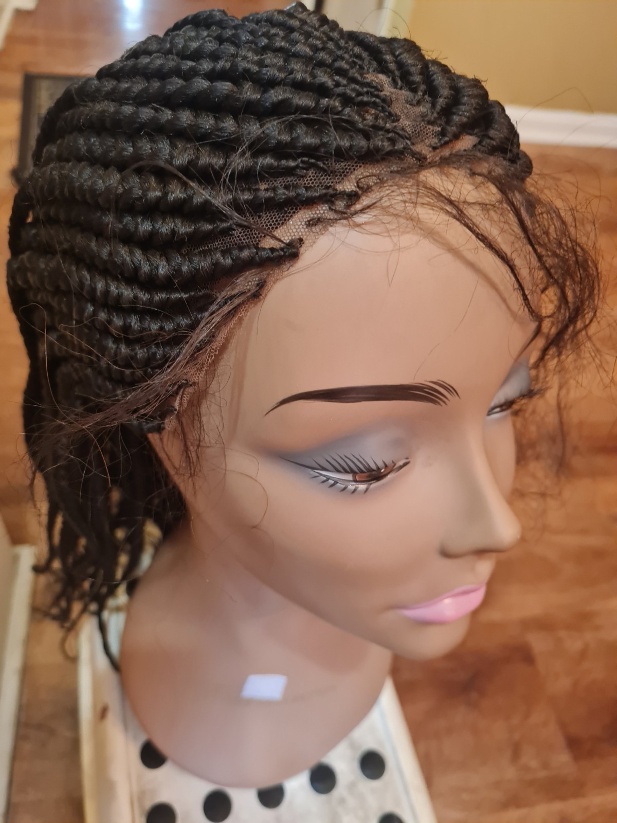 Braided Wig For Black Women Cornrow Braids Lace Front Synthetic Fiber
