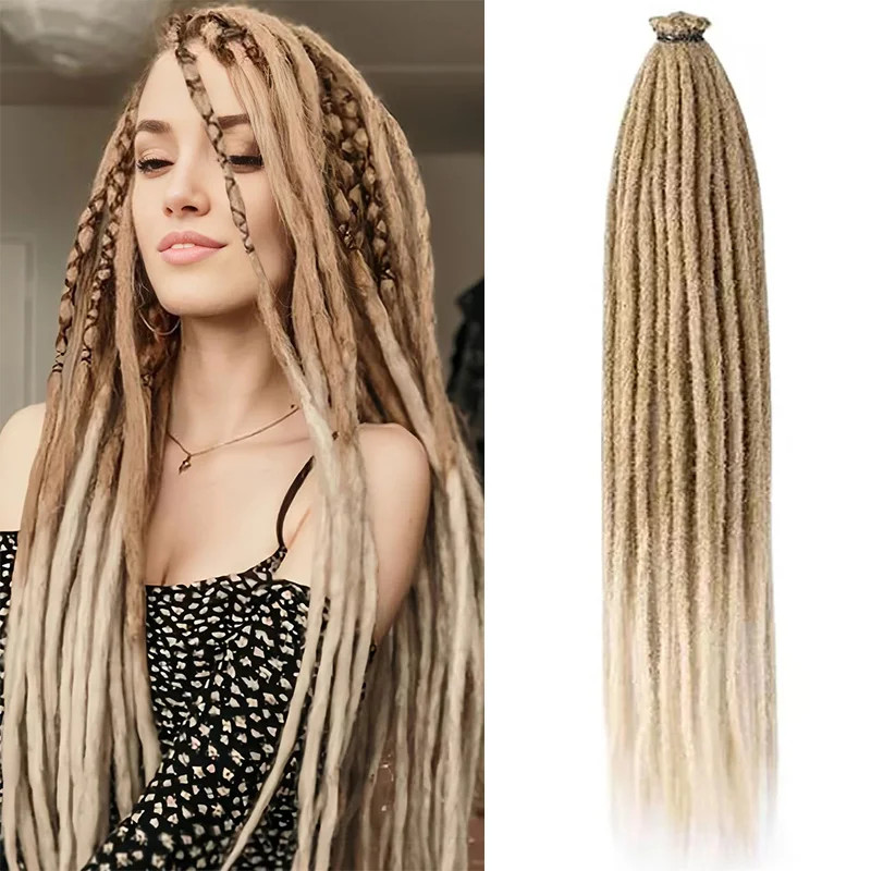 Hippie Style Single Ended Soft Synthetic Dreadlock Hair Extensions for Women