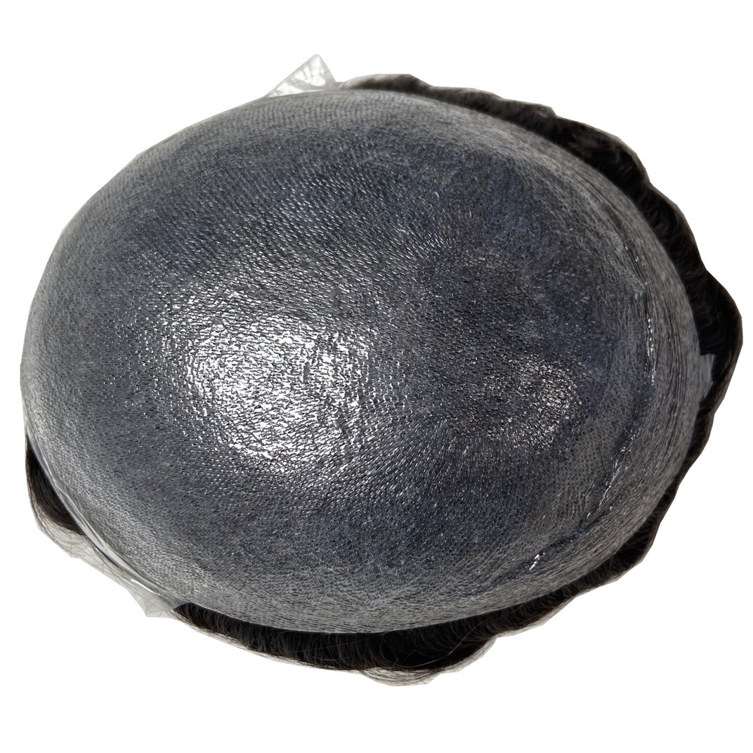 Invisible Men Hairpieces Super Thin Micro Skin Human Hair Replacement Toupee 1B