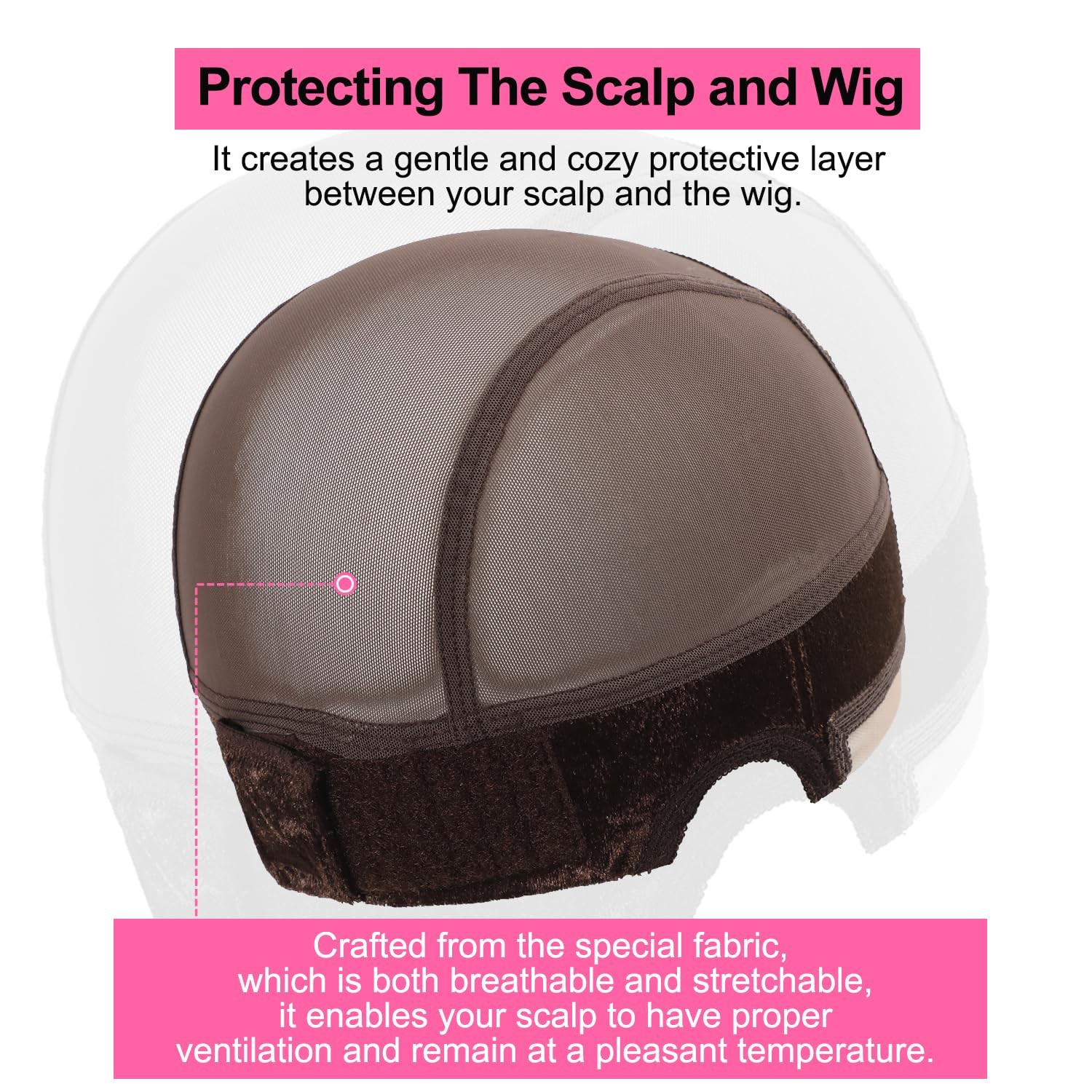 Wig Cap for Women Non-Slip, HD Lace Front Grip with Adjustable brown