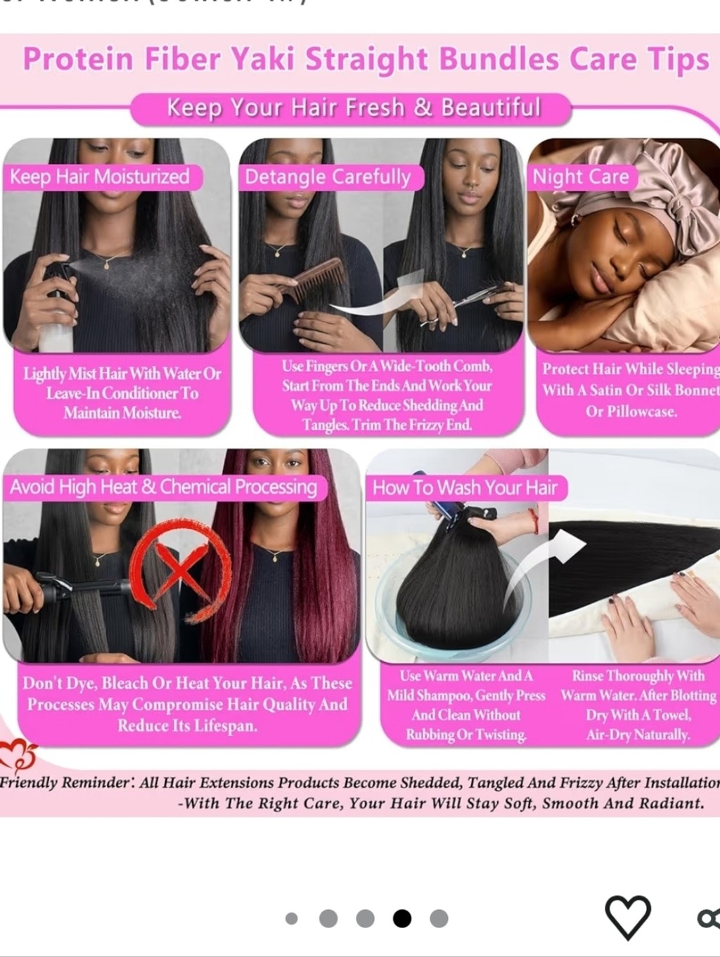 Yaki Straight Hair Bundles Pure Protein Fiber 6 Bundles, 30 Inches