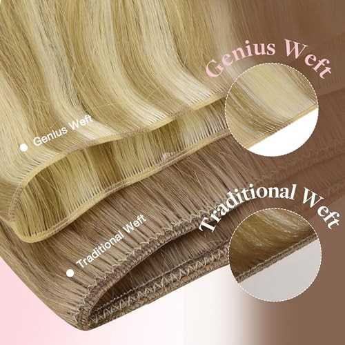 Genius Human Hair 14 Inch-40g G-#16/22 Light Blonde Highlighted Golden Blonde