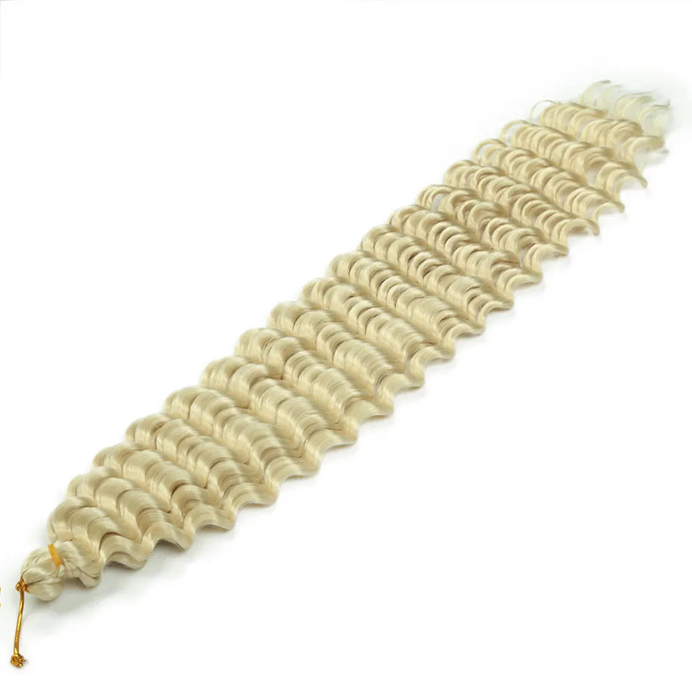 Women’s 22 Inch Soft Ombre Deep Twist Synthetic Crochet Braiding Hair Extensions