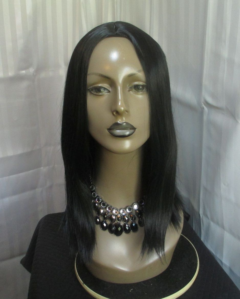 Longer Bob style wig,skin part black color 1B easy to style New