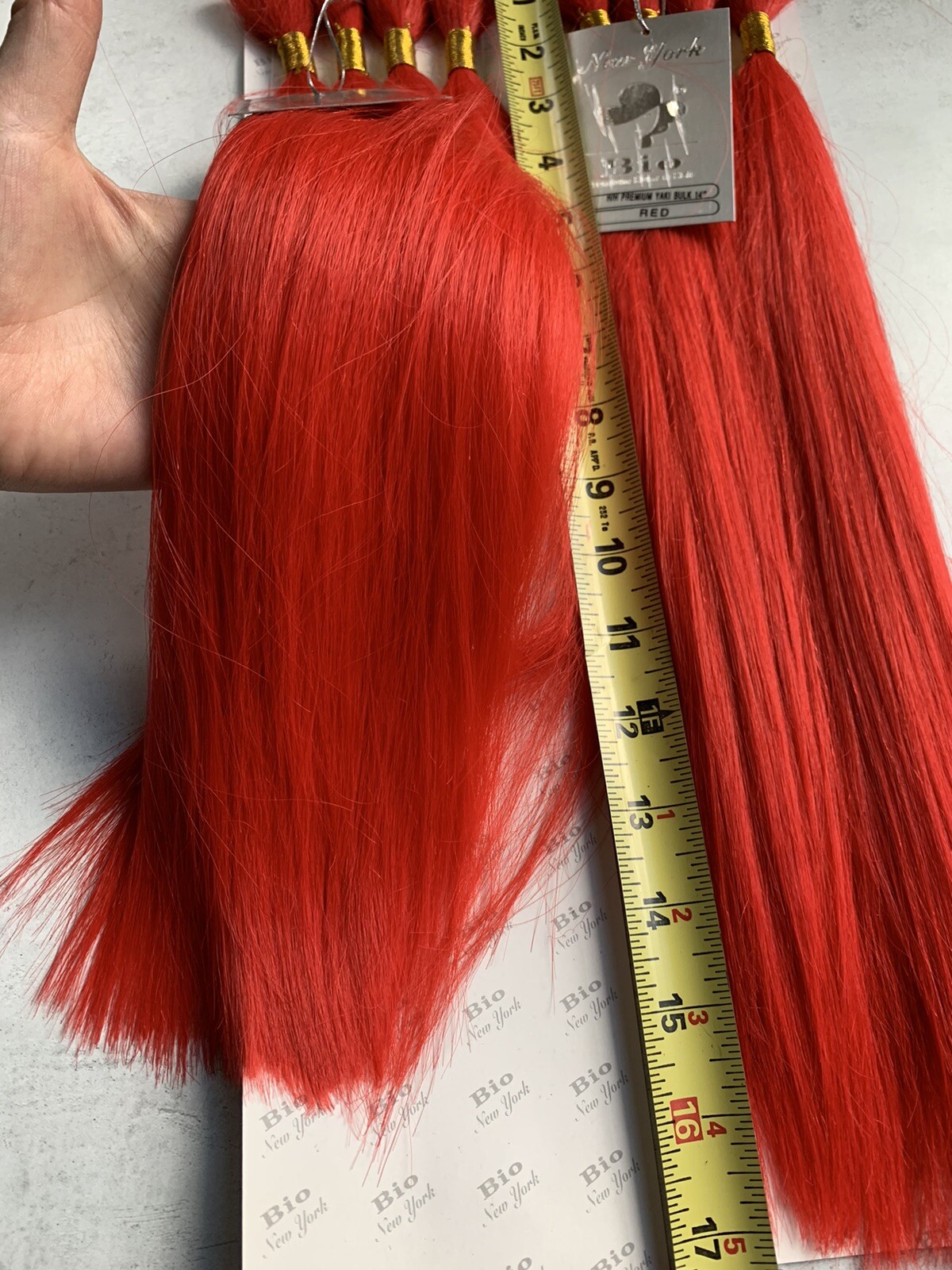 Human Hair Braiding Hair by Bio, Yaki Hair, 16″ Long, 2-Pack Bundle, Bright Red!