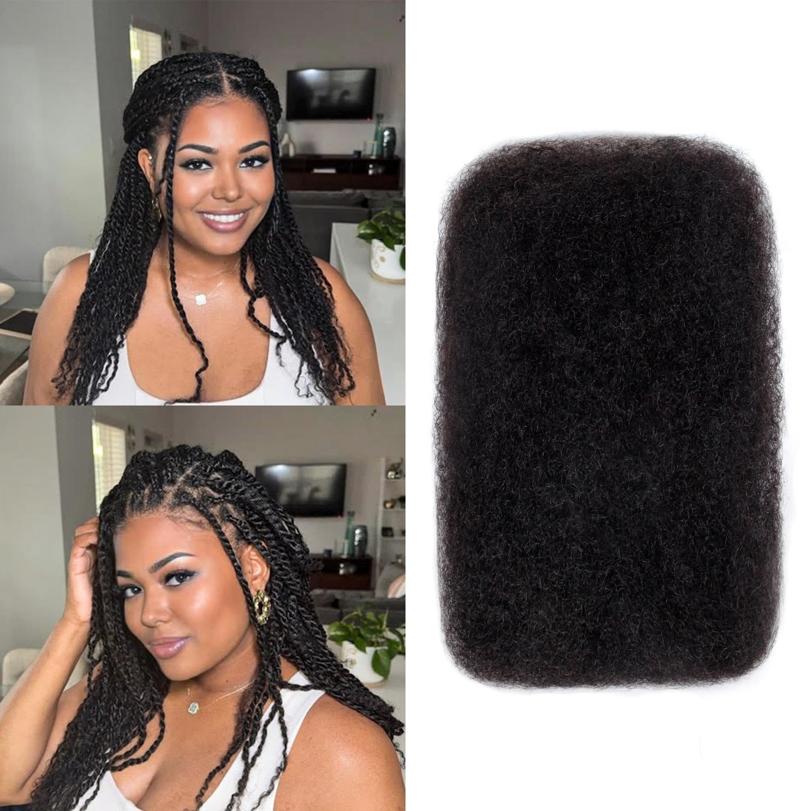 Builson Afro Kinkys Bulk Human Hair -100 Real Human Hair For Mini Twist