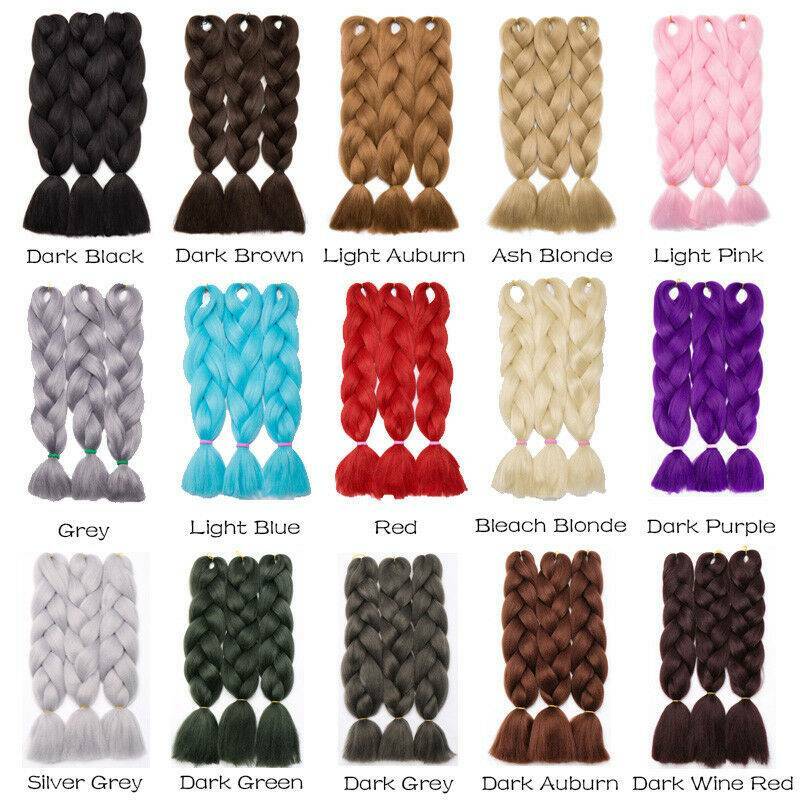 24″ Christmas Jumbo Braiding Hair Extensions Ombre Rainbow Twist Braids as Human