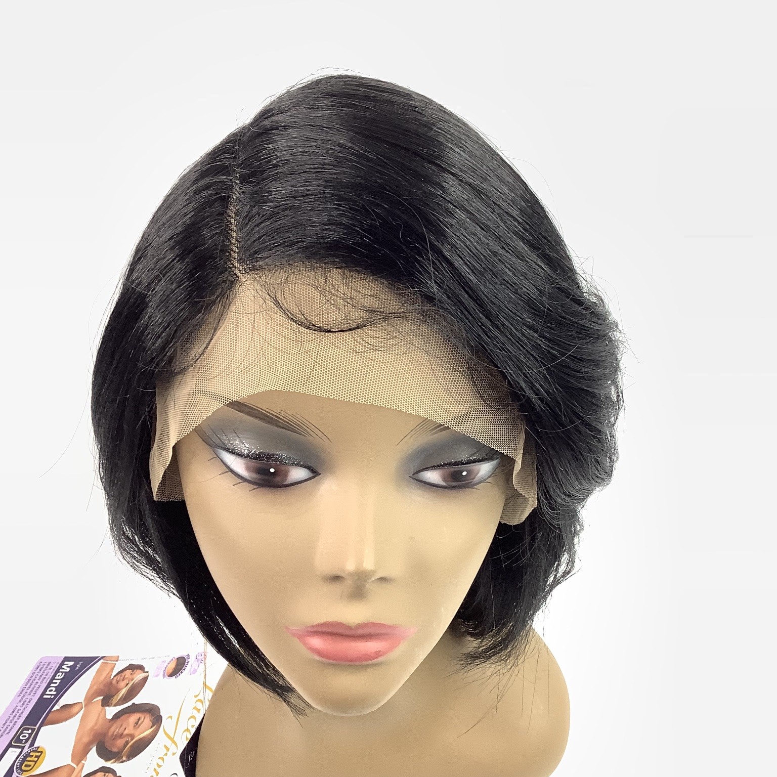 Outre Lace Front Wig Mandi 10″ Color 1 Heat Resistant Fiber HD Lace