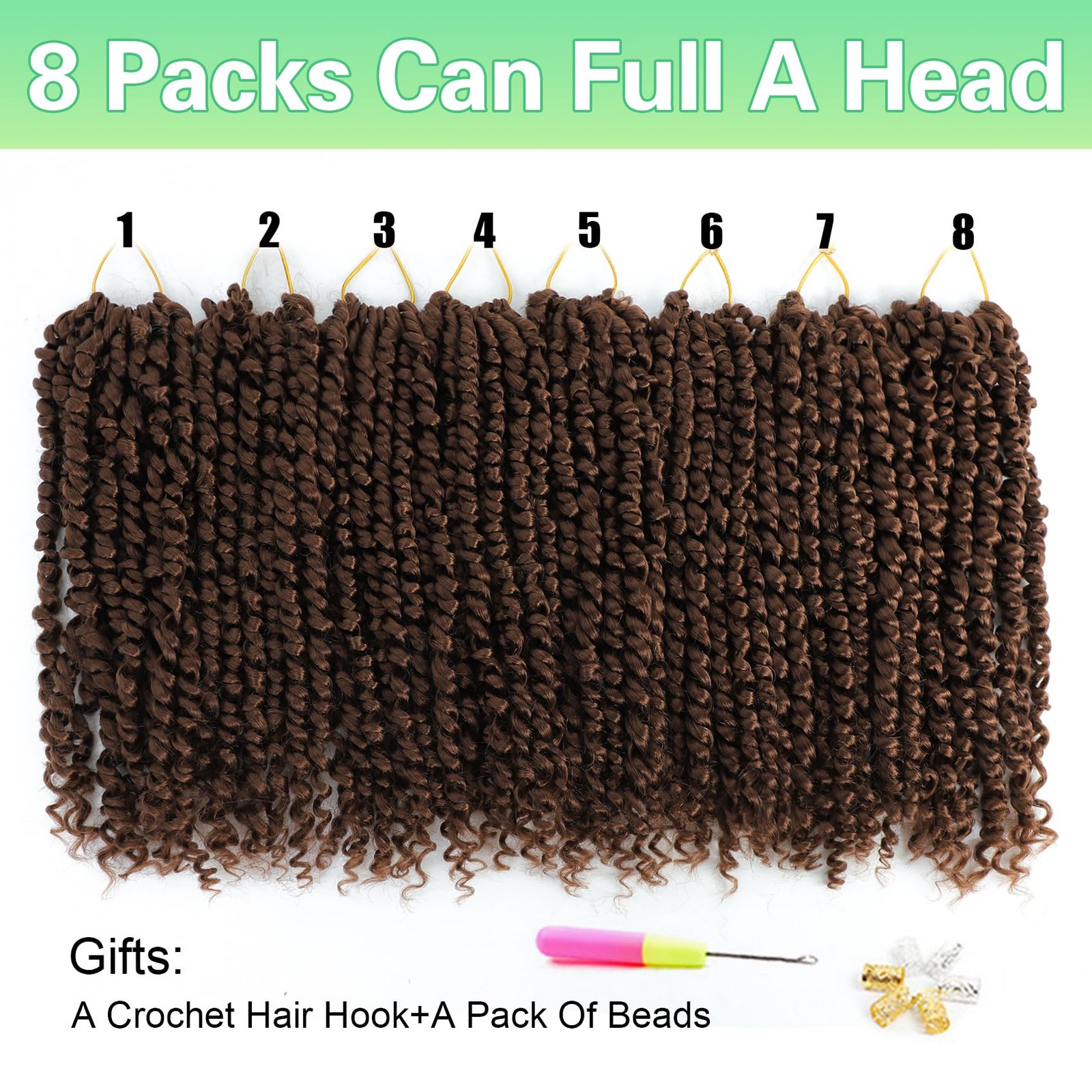 Ameli Passion Twist Crochet Hair 10Inch Passion Twist Hair 8 Packs Soft