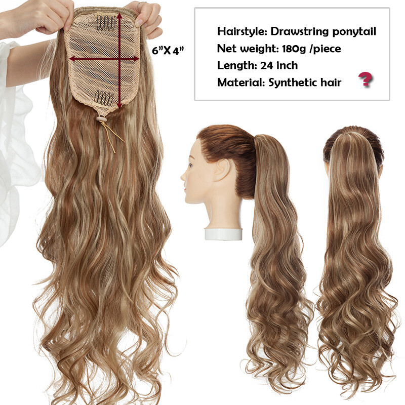 200g Real Thick Drawstring Ponytail Clip In Hair Extensions Pony Tail As Human