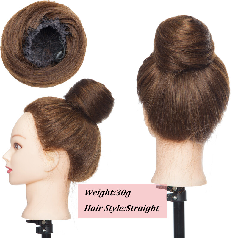 Pony Messy Bun Scrunchie Updo Chignon Remy Human Hair Piece Free Pressure Tail a