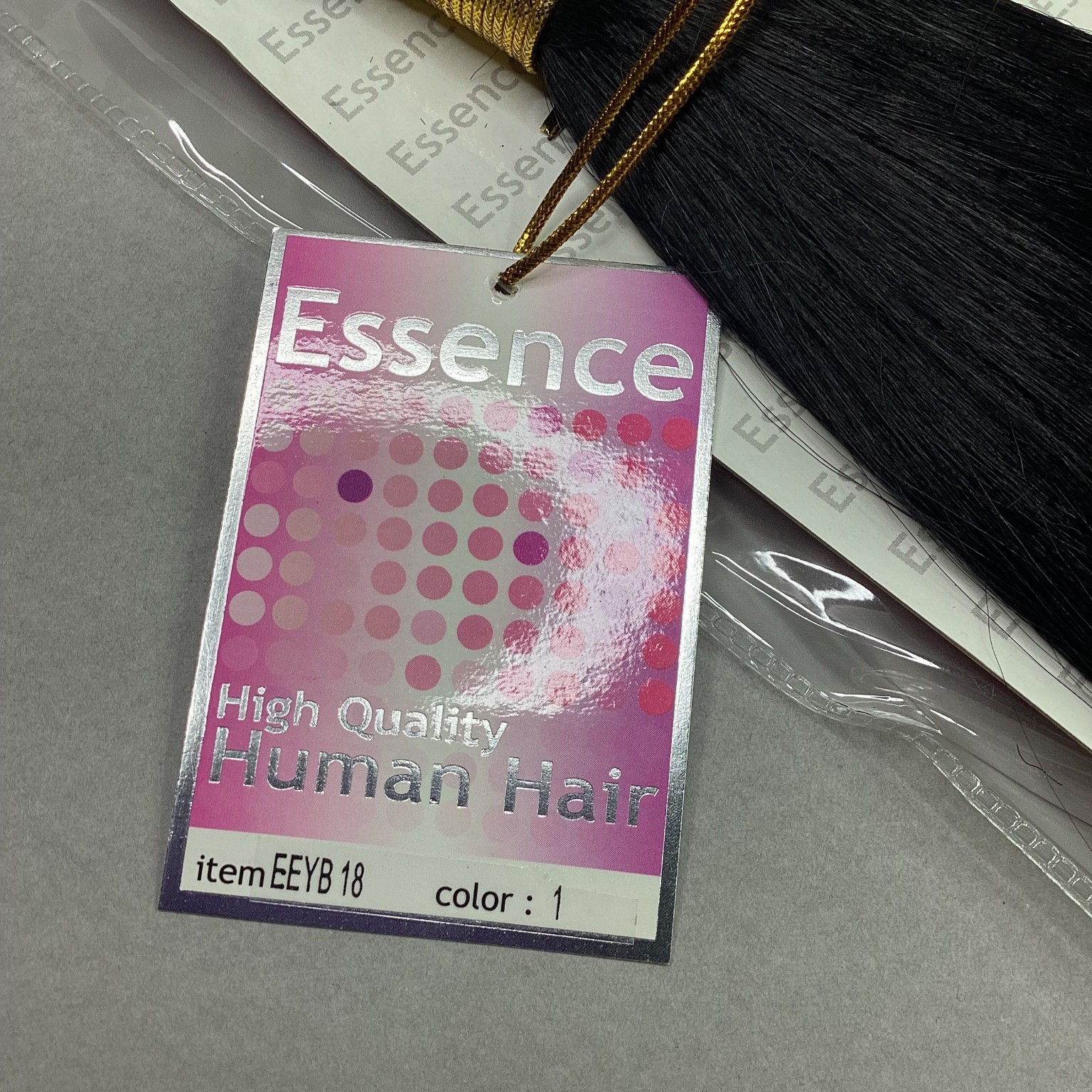 Essence Yaki Bulk Human Hair Extensions 18″ Color 1