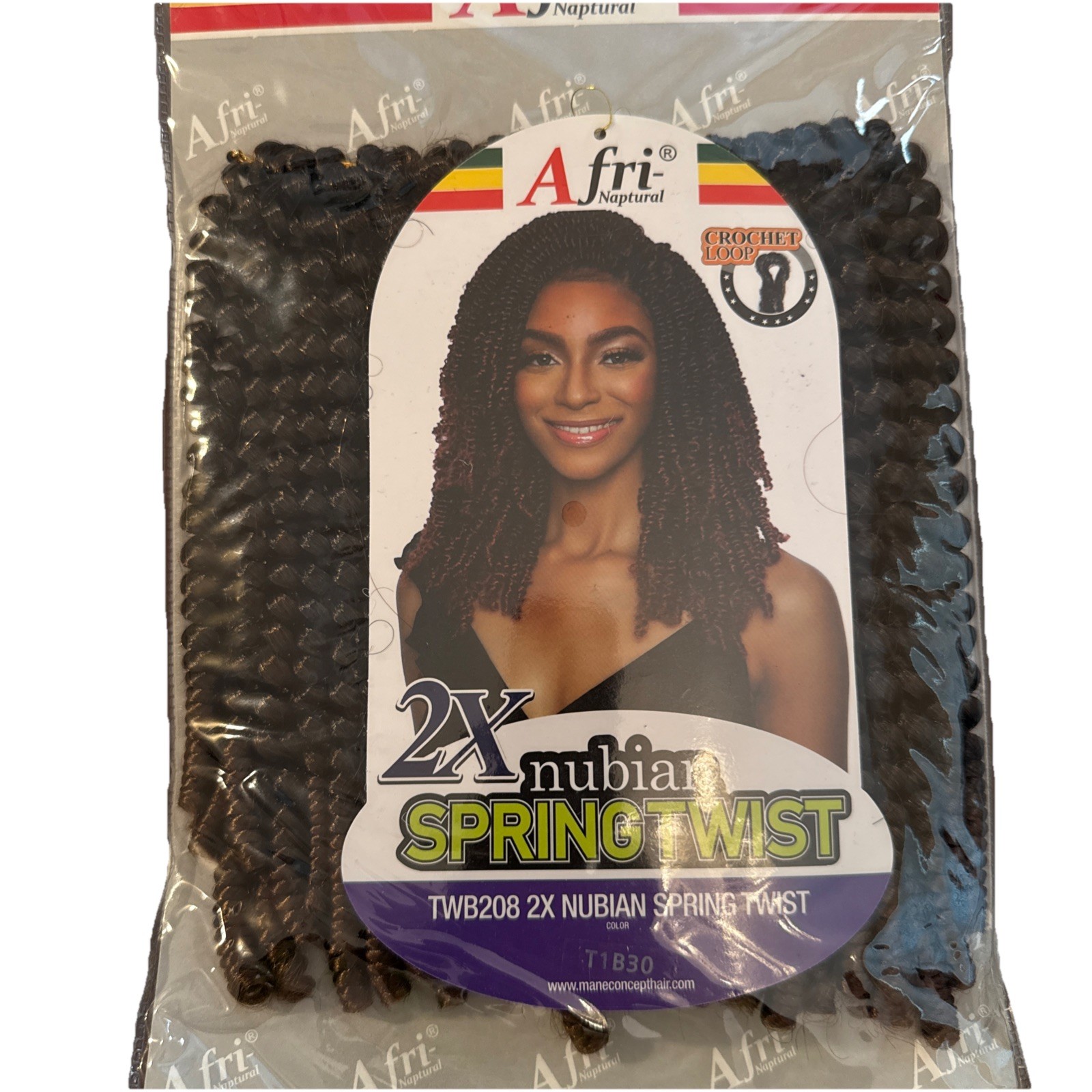 African Naptural Nubian Spring Crochet Loop Color T1B30Hair. 5-packs. New Packs