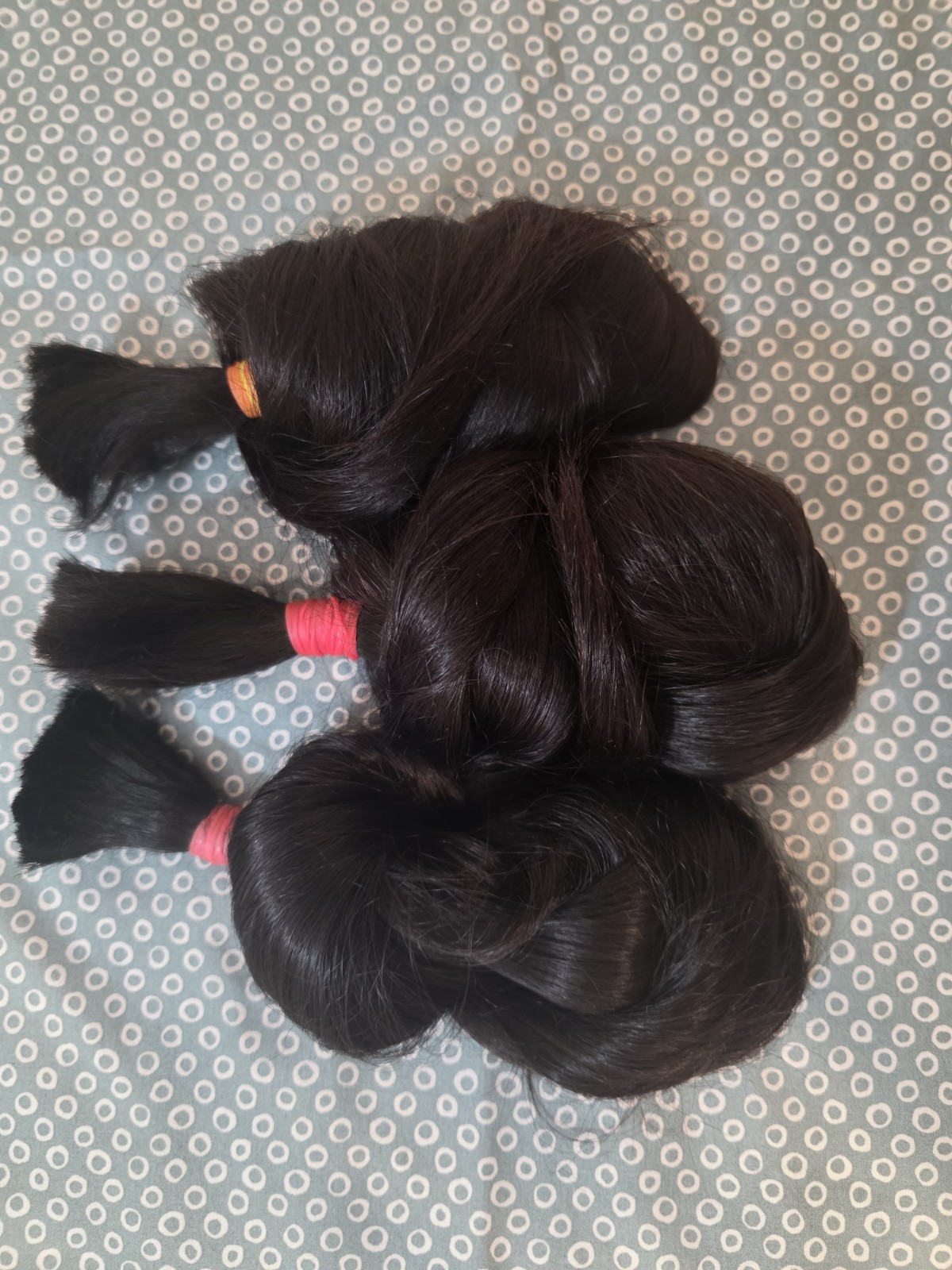 Black Human Hair ponytail Straight Hair 38-40 inches 3pcs 100-110 grams each