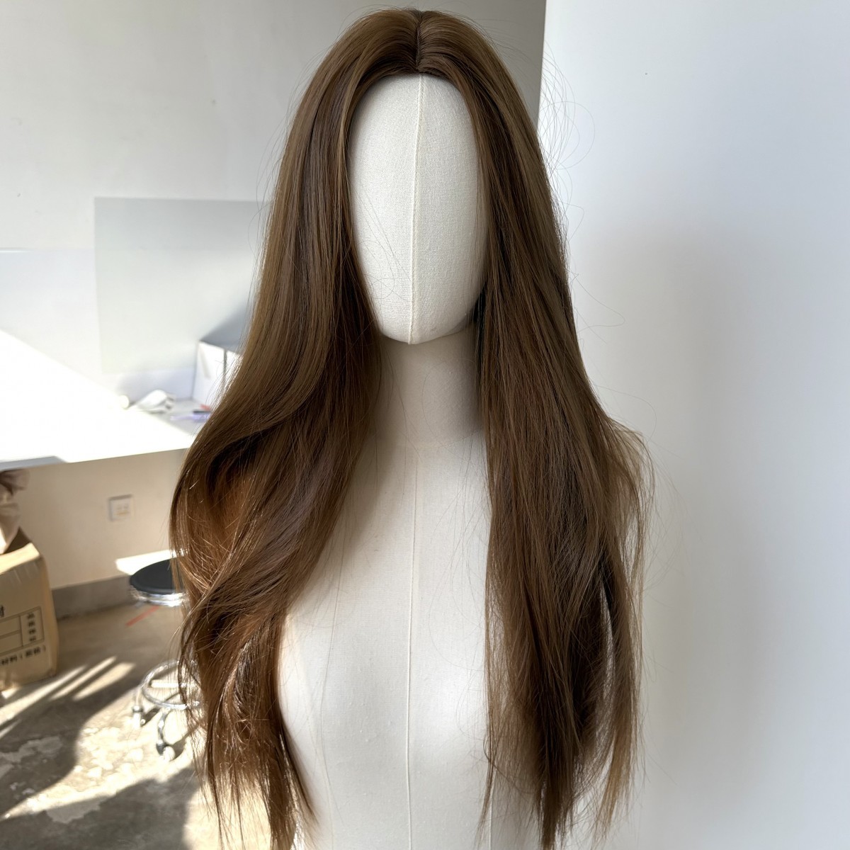 Long Straight Dress Up Wig Natural Heat Resistant Hair Brown Halloween