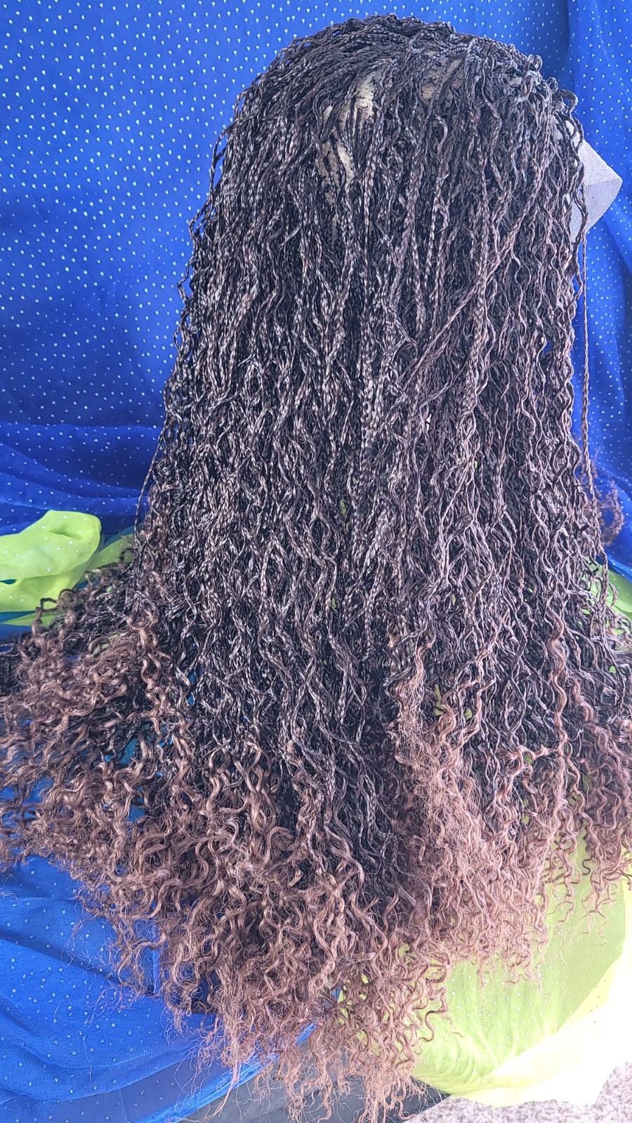 Braided Wig Micro Boho Braids 2/30 Ombre Handmade Full Lace Glueless 26″ Long