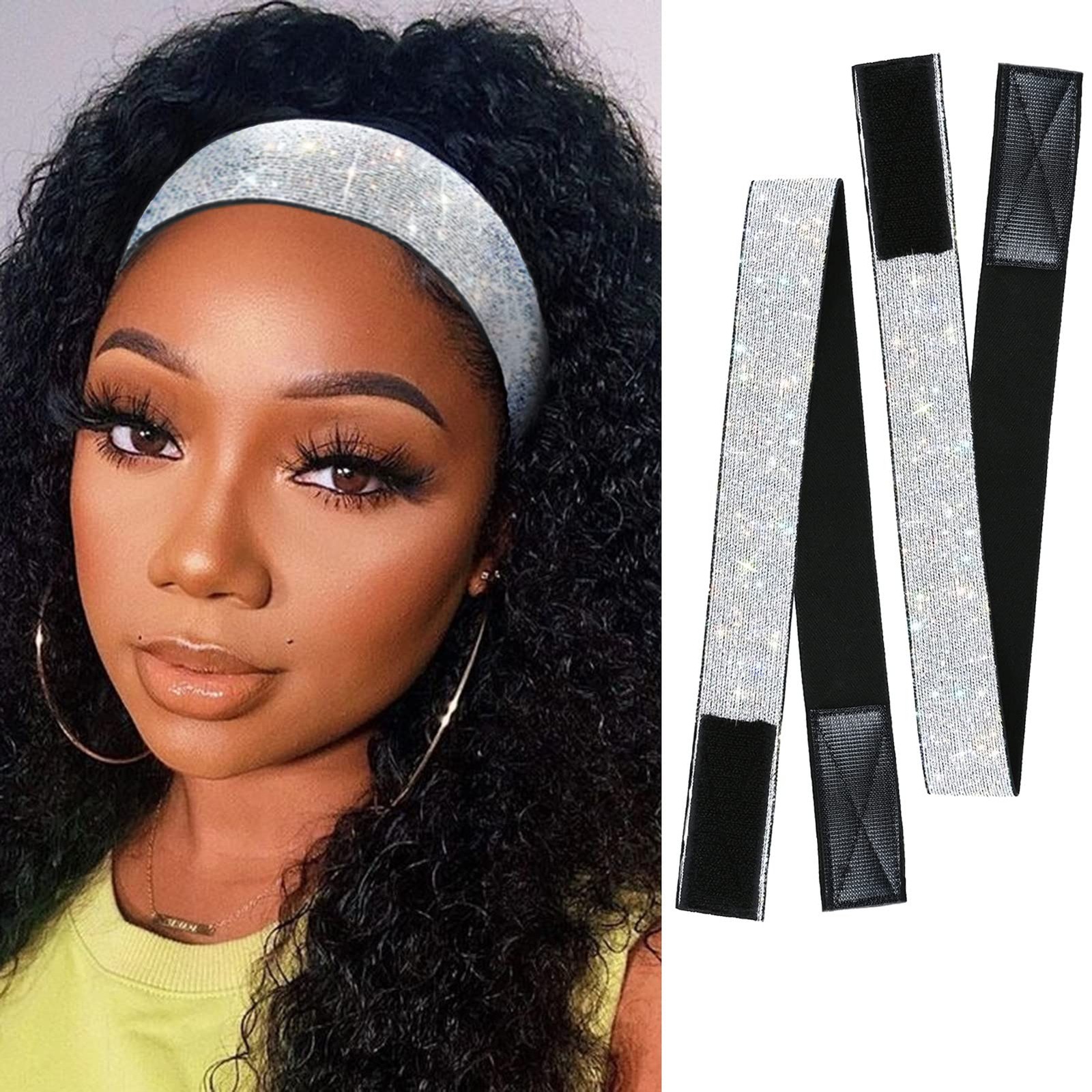 2Pcs Silvery Elastic Wig Bands 60cm Lace Melt Band for Frontal Keep Wigs Secure