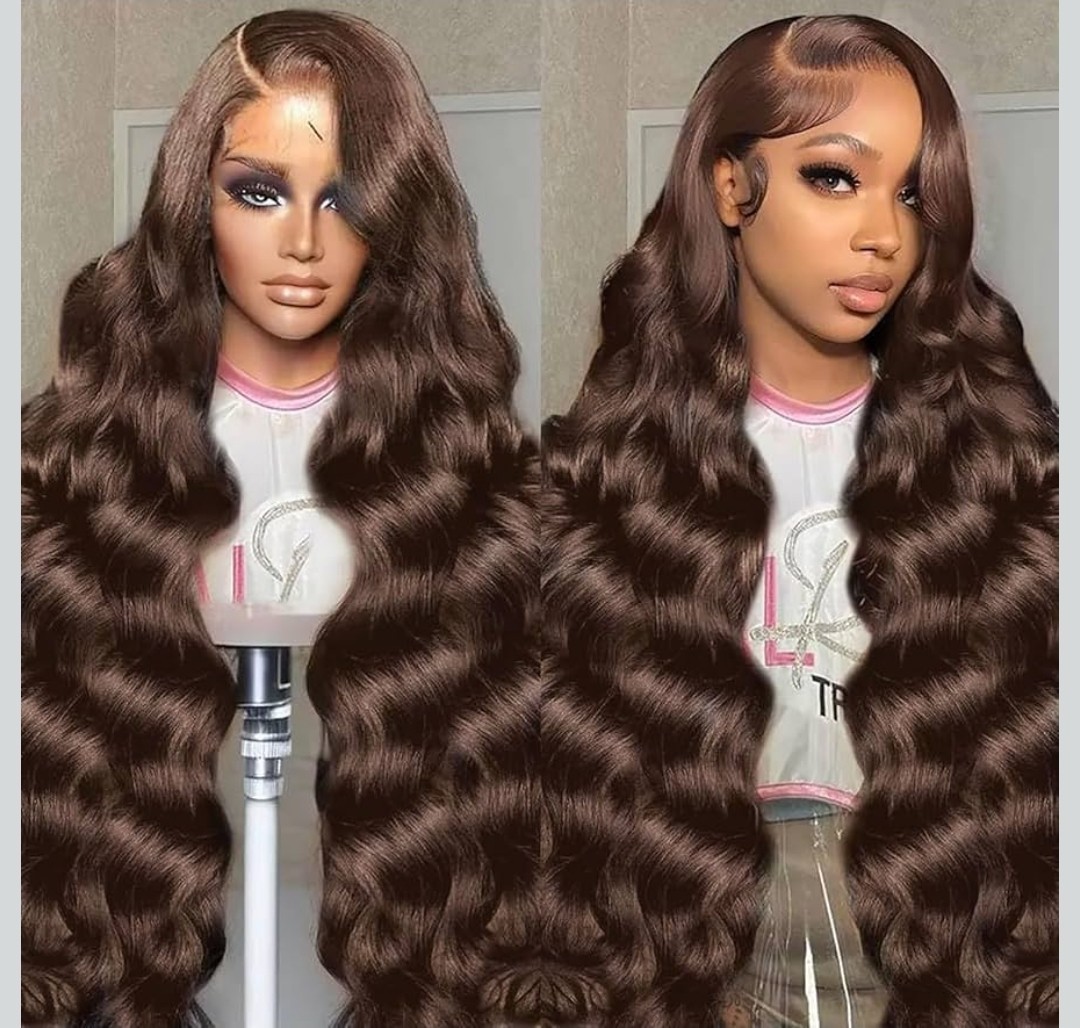 30 Inch Chocolate Brown Lace Front Wig 13×6 Body Wave 200 Density Hd Lace Front