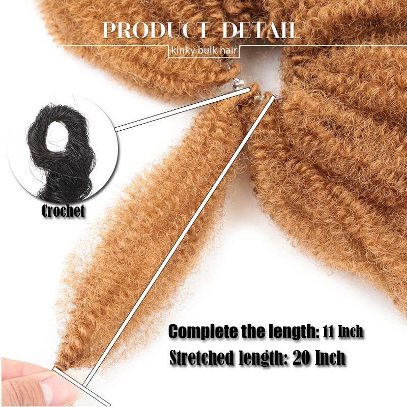 USA Afro Curly Kinky Bulk Braid Braids Hair Extensions Meag Thick Ombre Crochet