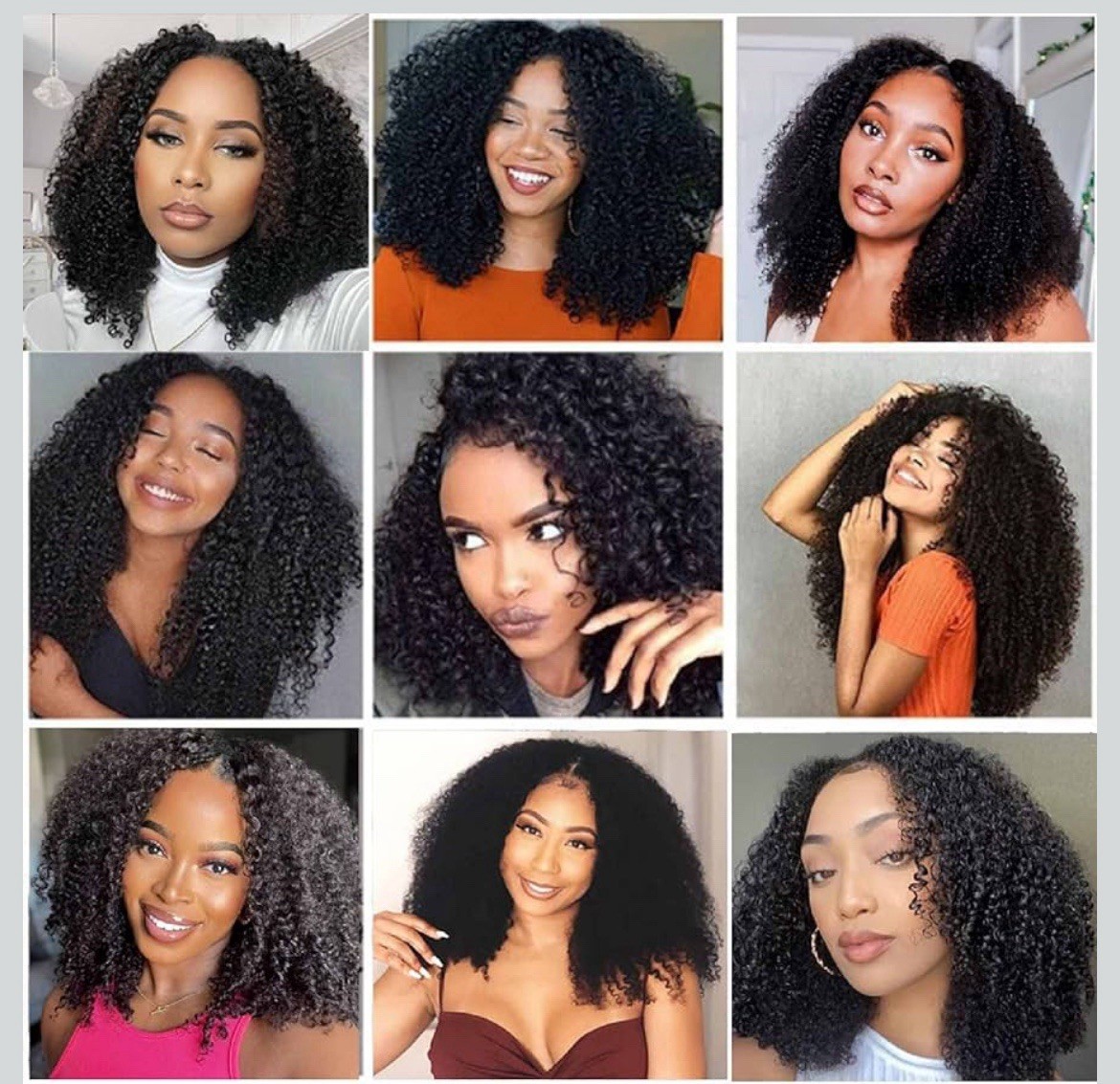 Domiso V Part Wig Human Hair Kinky Curly 16 Inch 180% Density Glueless U Part