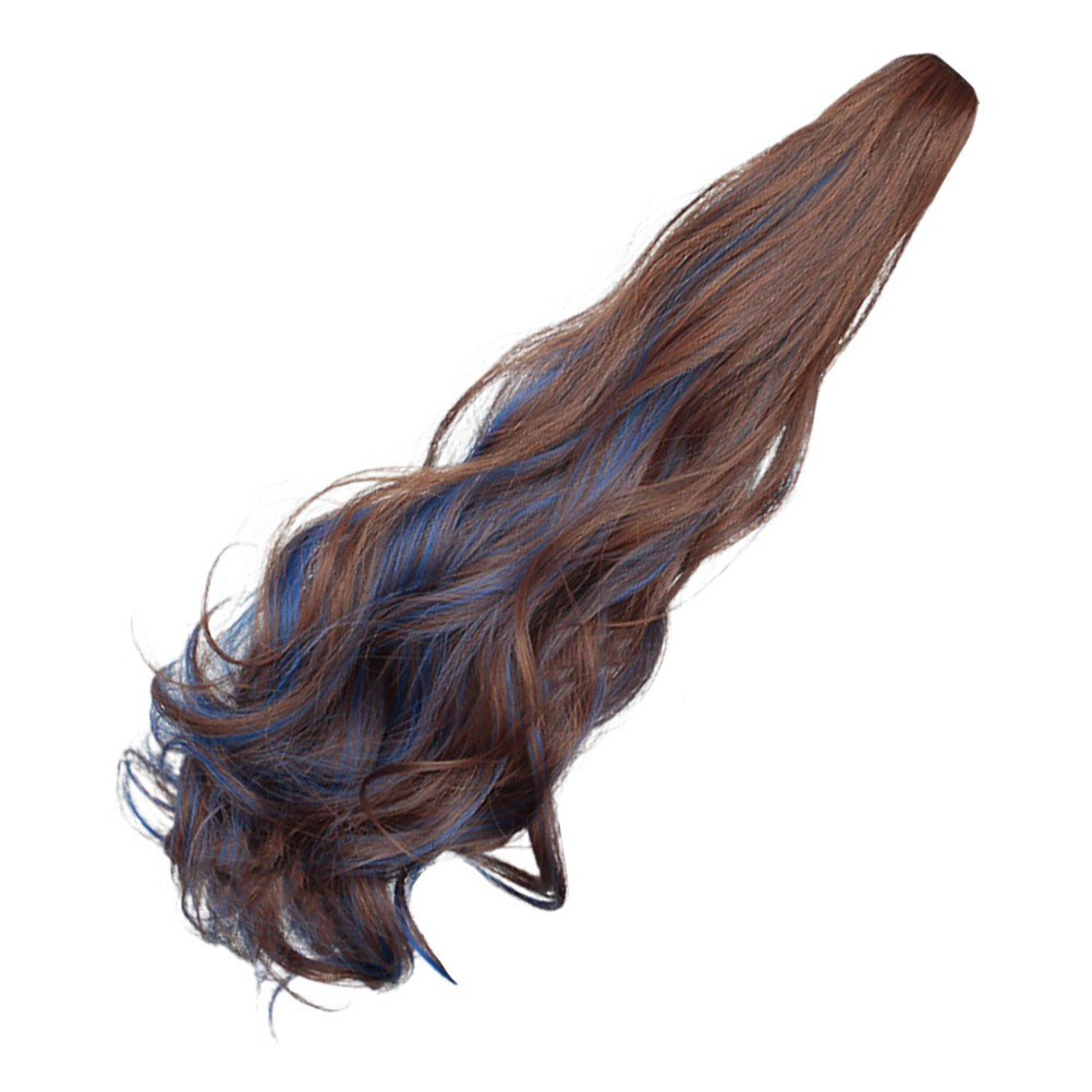 1Pcs Durable Wave Ponytail Clip Soft Breathable Light Brown Fiber Wig