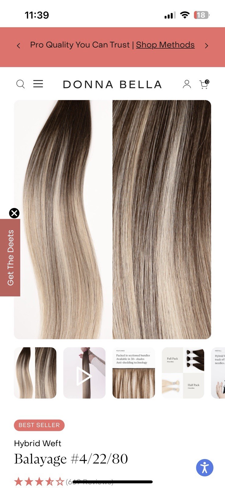 17” Flat Tip Extension Fusion Keratin Human Hair 8pc remy Balayage Omrea 9g