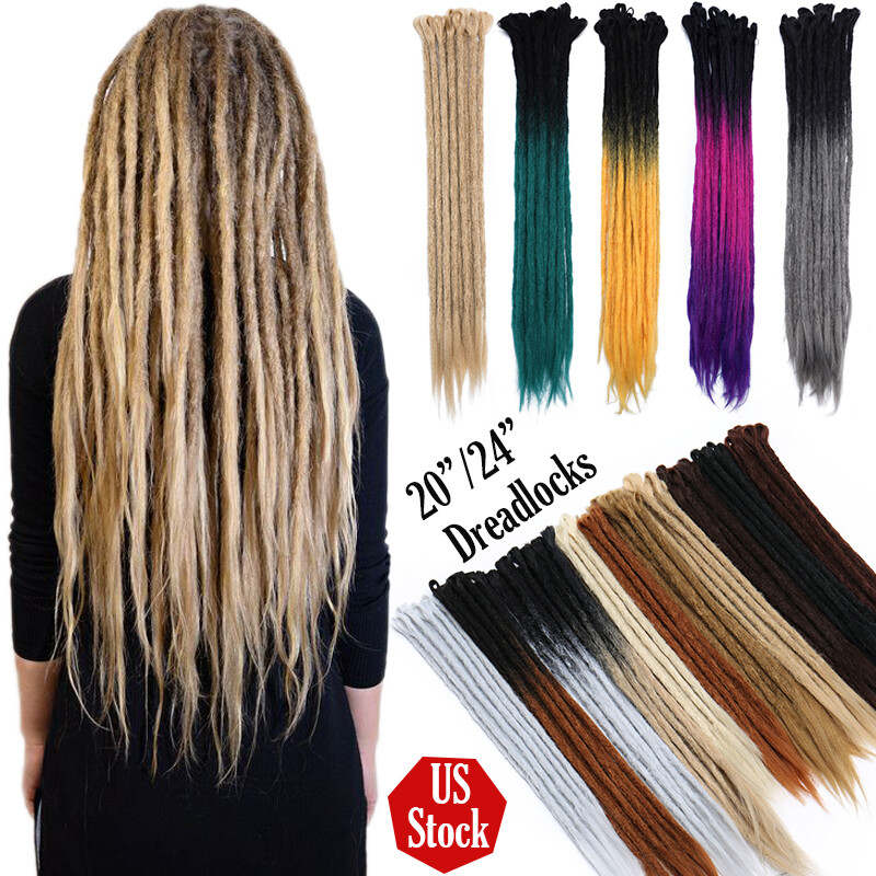 Handmade Dreadlocks Crochet Braids Hair Extensions 5 Packs Full Head Dreads Locs