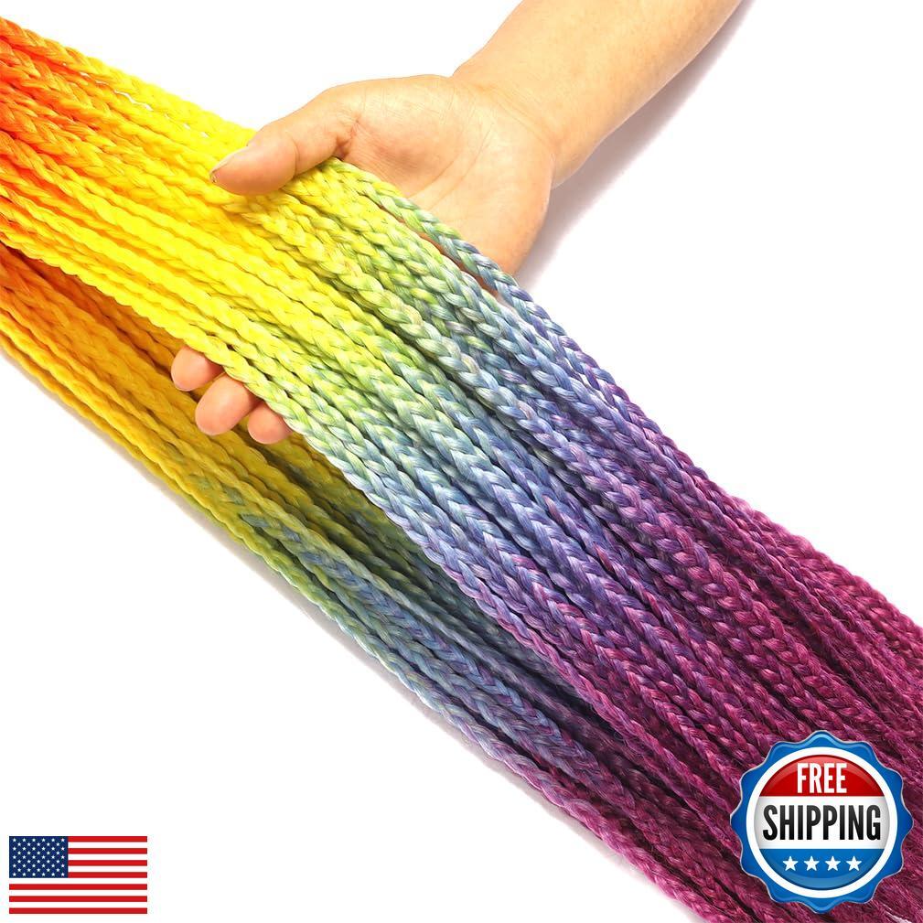 Box Braids Crochet Hair 24 Inch Prelooped Crochet Hair Extensions Hand Made 3