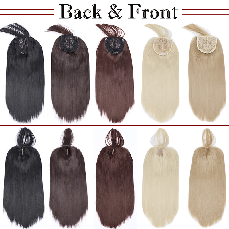 Black Brown Blonde Women Silk Base Topper For Human Hair Top Piece Natural Line