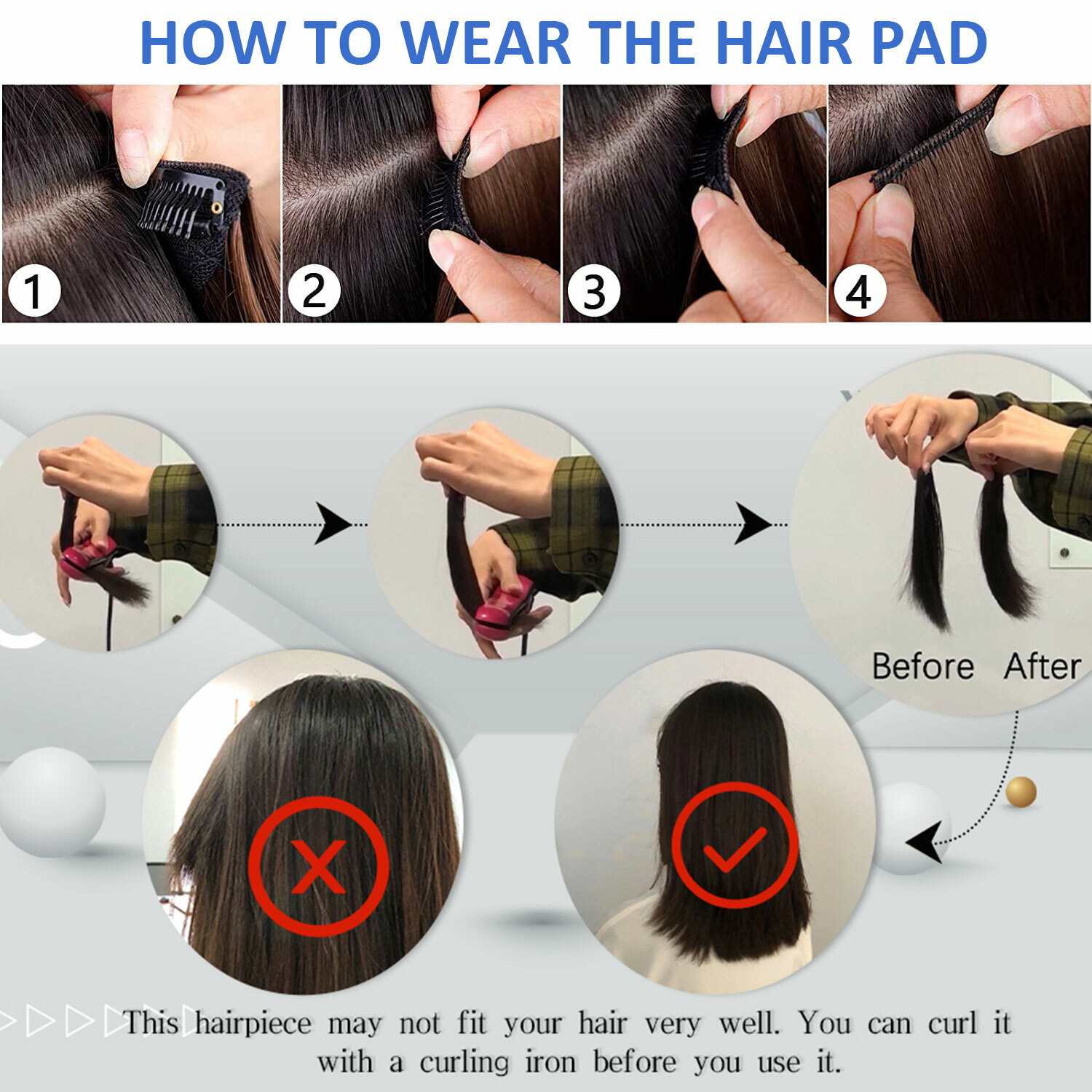 4″-12″ Short Hair Pad Clip In Real Remy Human Hair Extensions One Piece Blonde Q