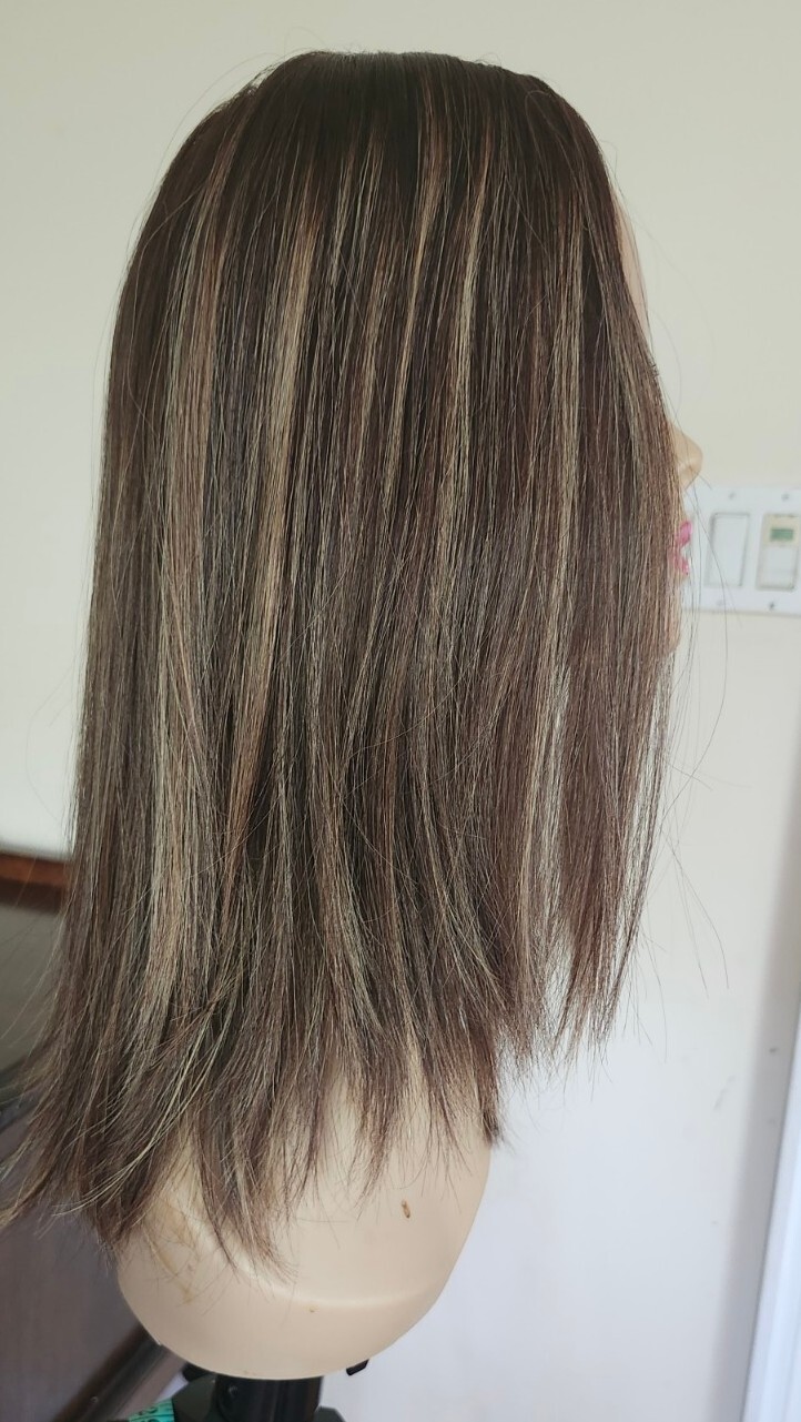 100% HUMAN RUSSIAN HAIR TOPPER SILKTOP 8X8 CAP 18″ LONG FREE PARTING HIGHLIGHTS