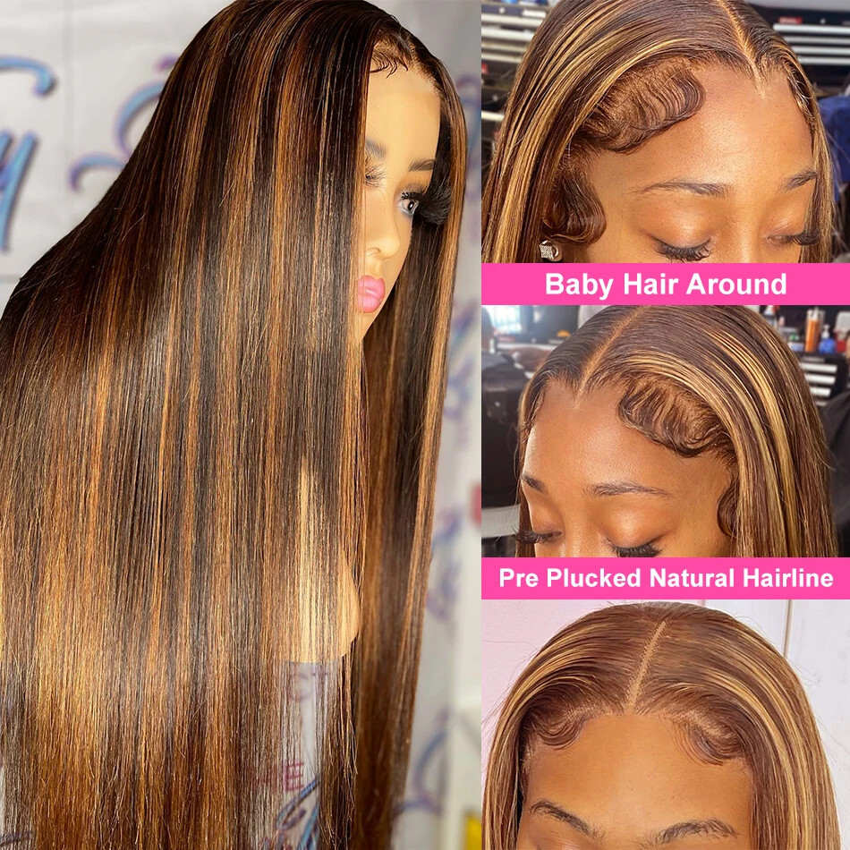 13×4 Lace Front Human Hair Wigs 4/27 13×6 HD Transparent Lace Frontal Wig