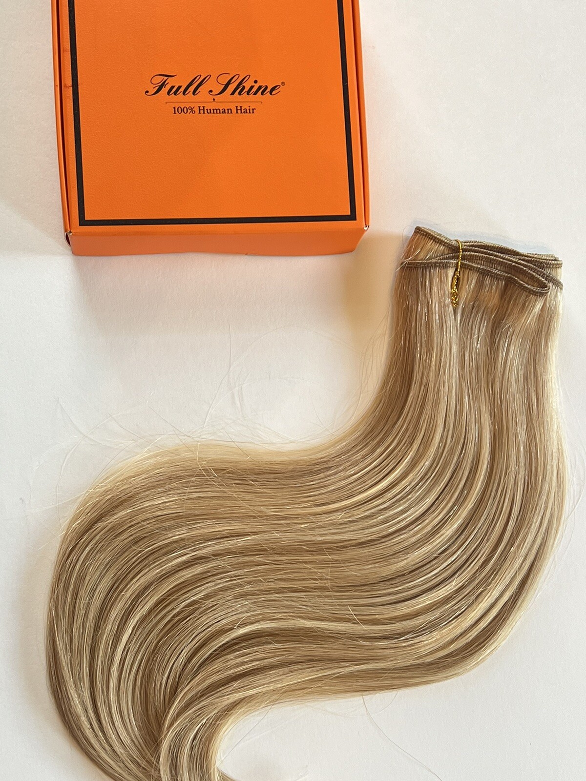 16 INCH FULL SHINE CARAMEL BLONDE REMY HUMAN HAIR SEW IN WEFT / 105g / NEW
