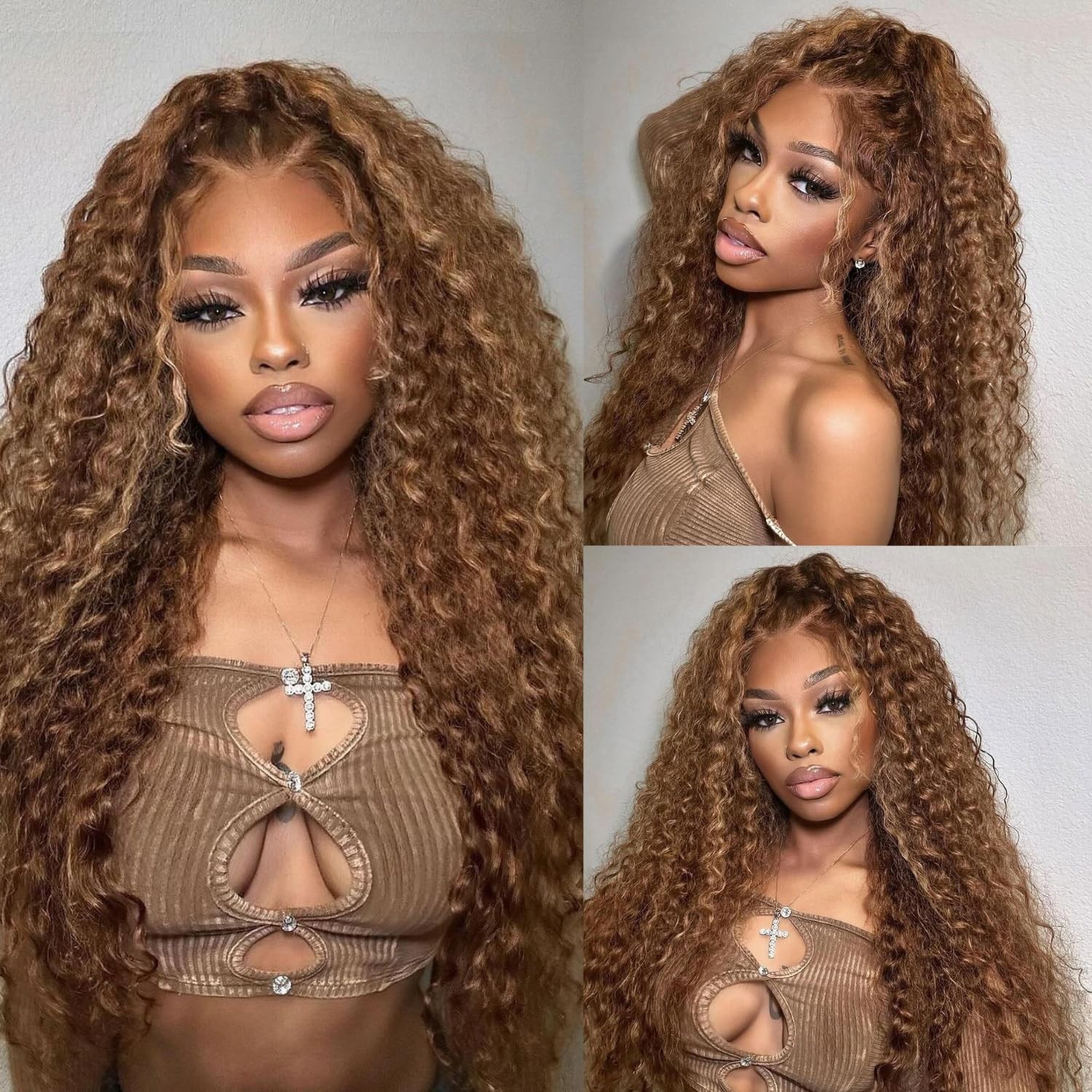 4/27 Glueless Wigs PrePlucked Pre Cut Highlight Ombre 5x5HD Deep Wave Wig 28inch