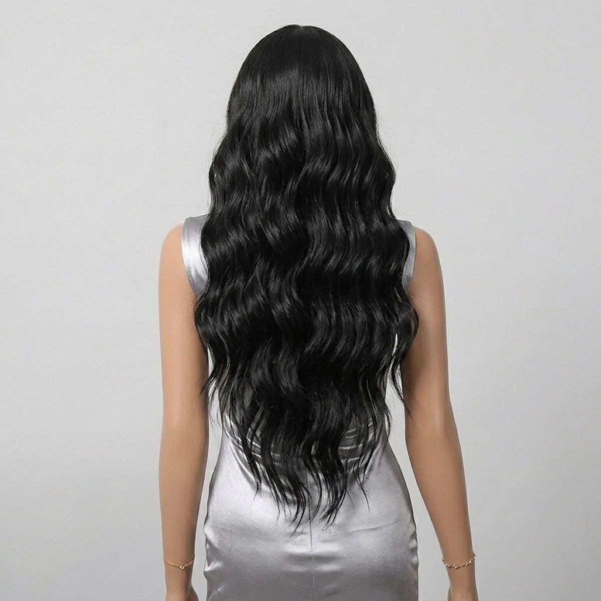 Black Long Wavy Lace Front Wigs Women Soft Synthetic Hair Heat Resistant