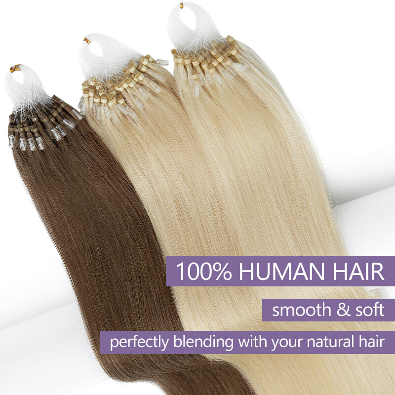 Microlink Hair Extensions Micro Loop Beads Remy Human Hair Full Head 200G THICK