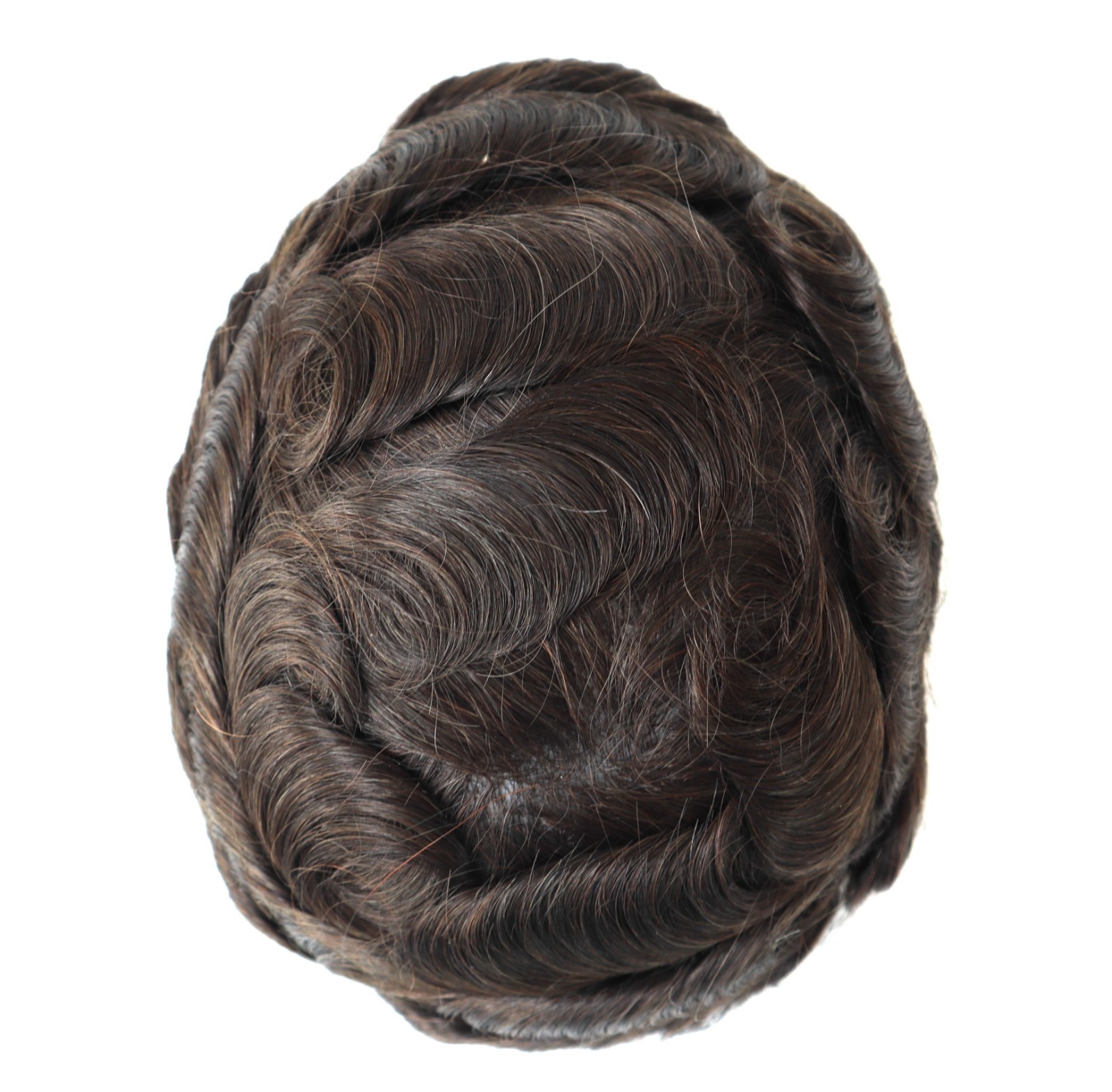Mens Toupee Hair Replacement Hairpiece V-Loop Super Thin Skin Human Hair Systems