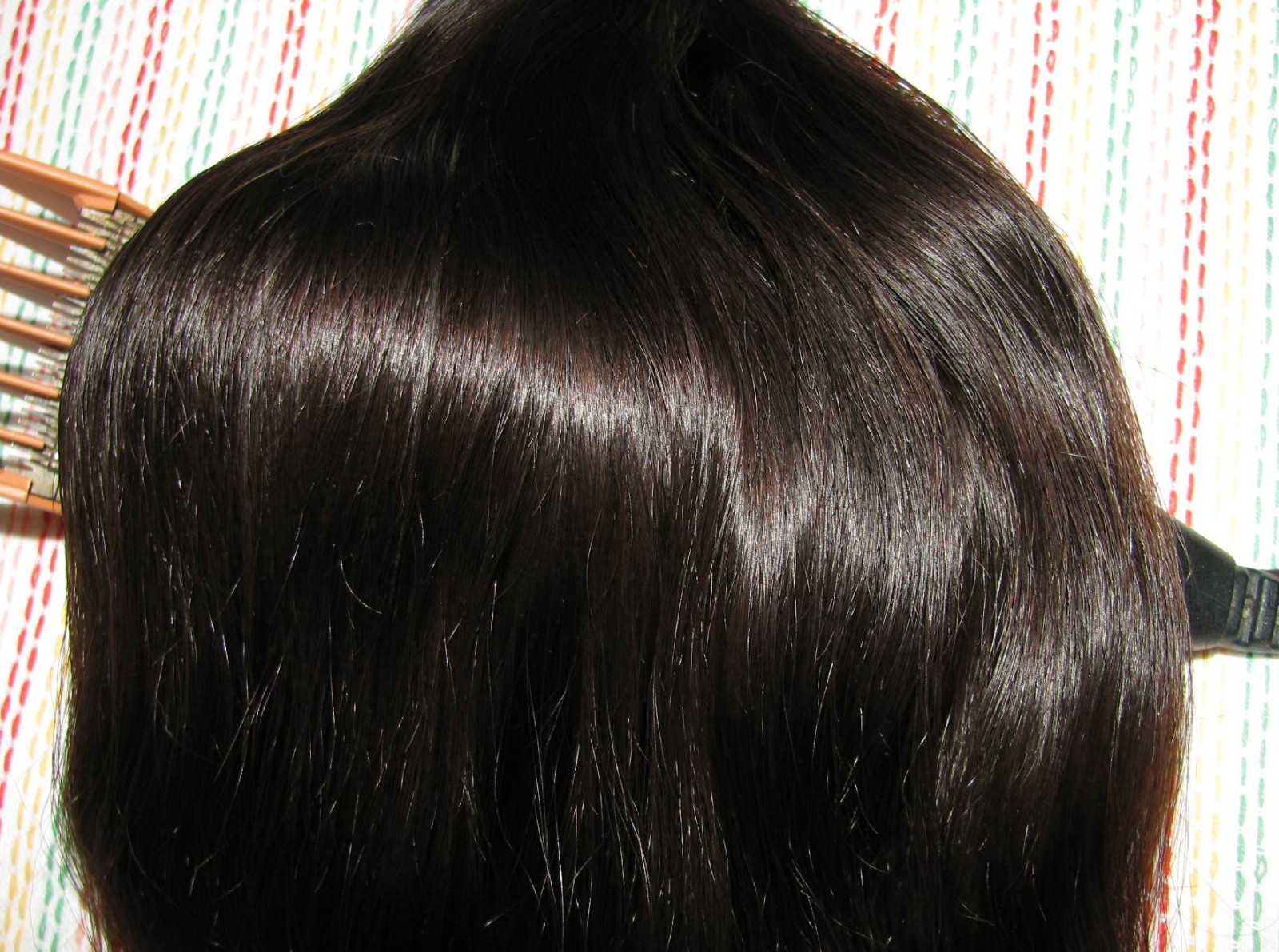 HUMAN HAIR HAIRCUT 14 INCH 3.6oz DARK BRUNETTE PONYTAIL COSPLAY REBORN DOLLS T38