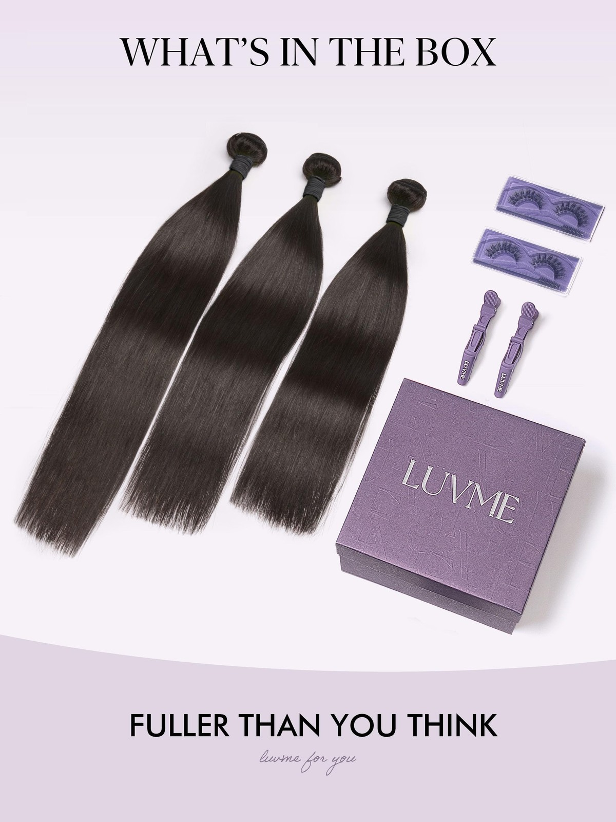 Luvme 12A Human Hair Bundles Straight 14 16 18 Inch 100 Brazilian Virgin Human