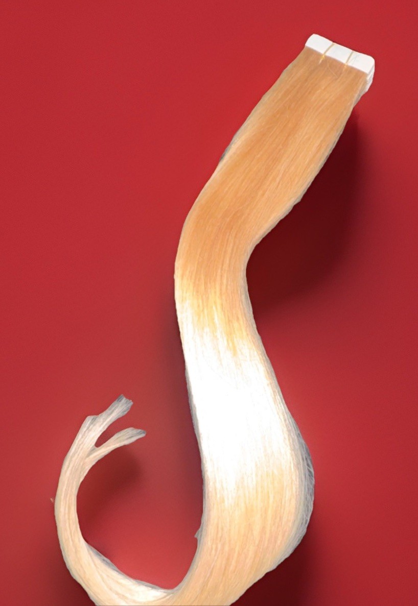 Tape-In Hair Extensions Gold Blond Light Blond Straight 20 inch. 20 by LACERHAIR
