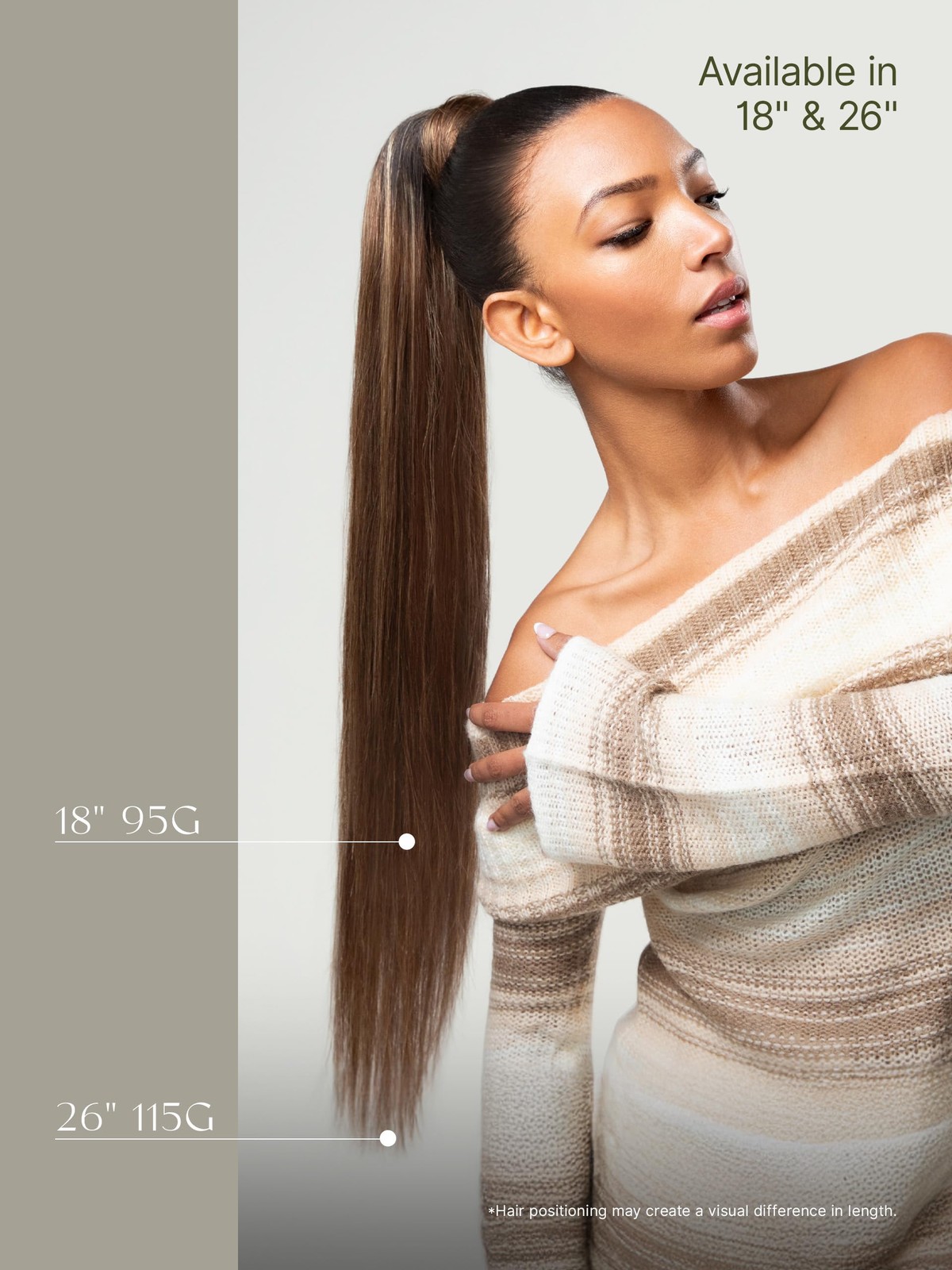 Frodio Clip In Ponytail Extension Human Hair For Women Straight 26 Inches Long