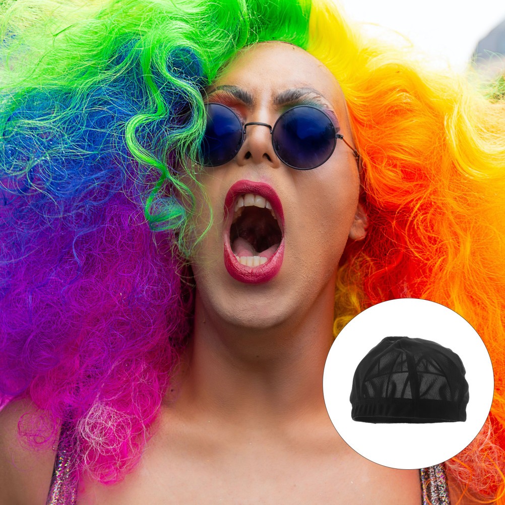 3Pcs Durable Black Wig Caps Elastic Mesh Net for Wig Use Comfortable Headwraps