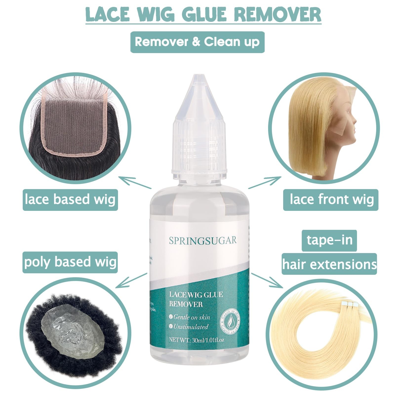 Wig Glue + Lace Wig Glue Remover Kit, Waterproof Strong Hold Wig Glue Kit, La…
