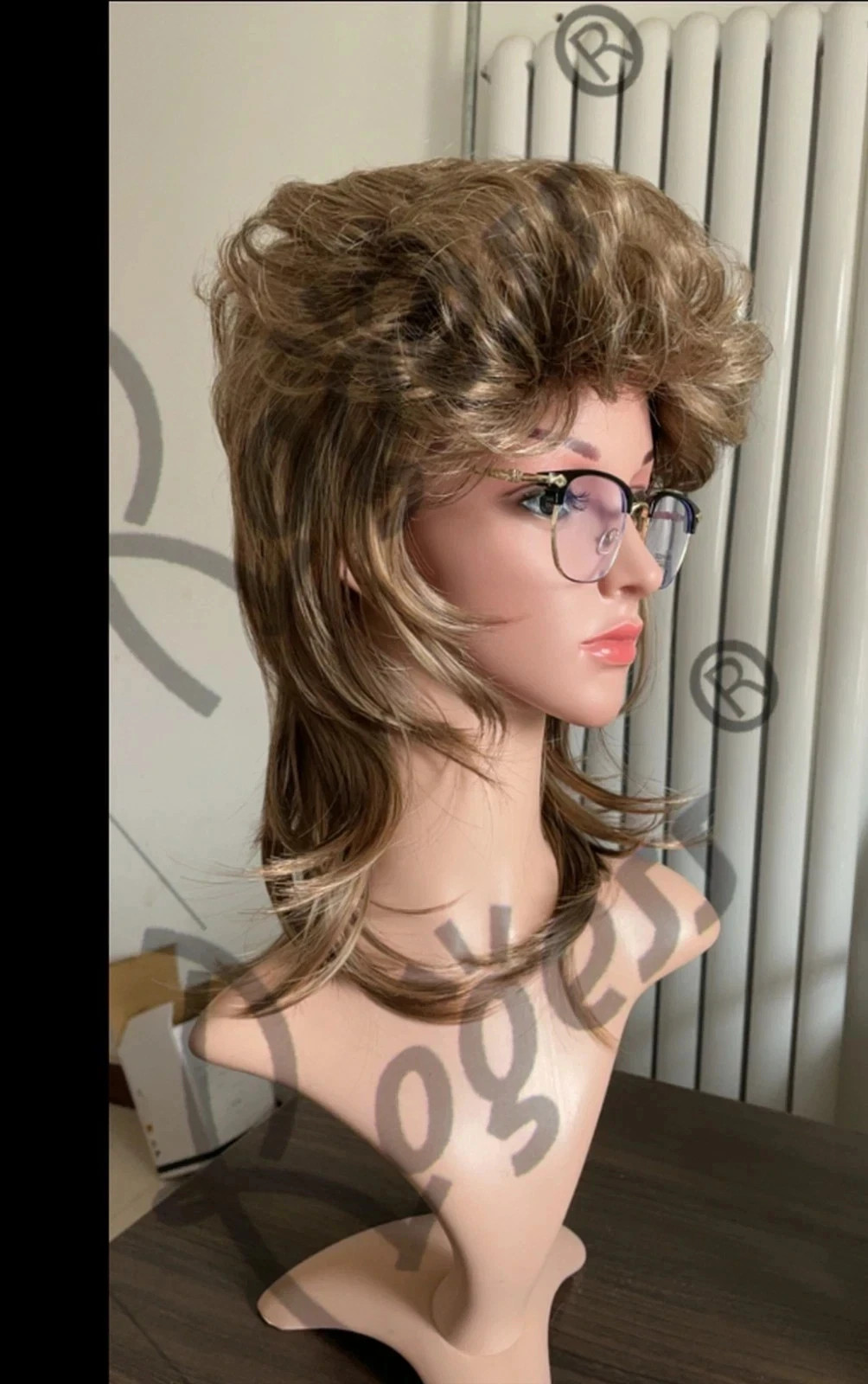 80s Retro Mullet Wig Unisex for Men Women, Layered Fluffy Synthetic Costume Part