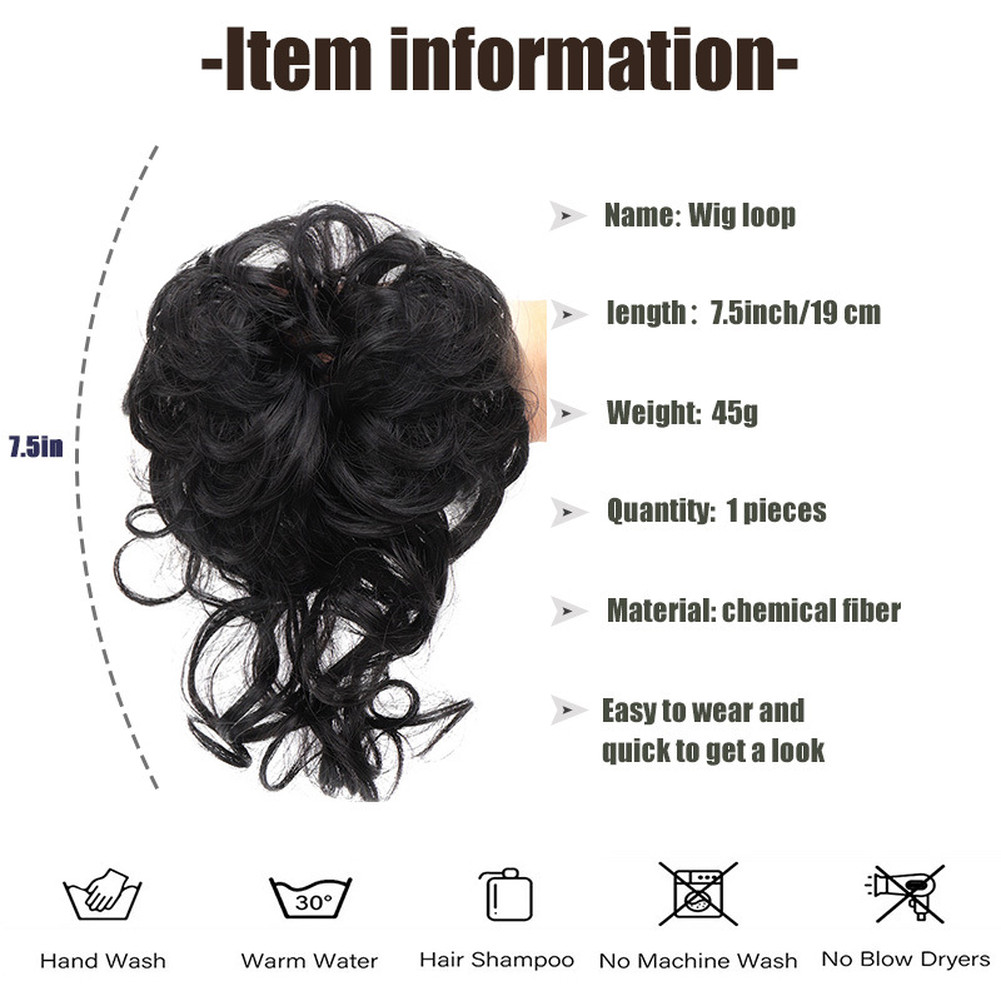25cm Fluffy Hair Bun Hairpiece Made of Heat-Resistant High-Temp Silk Fibers