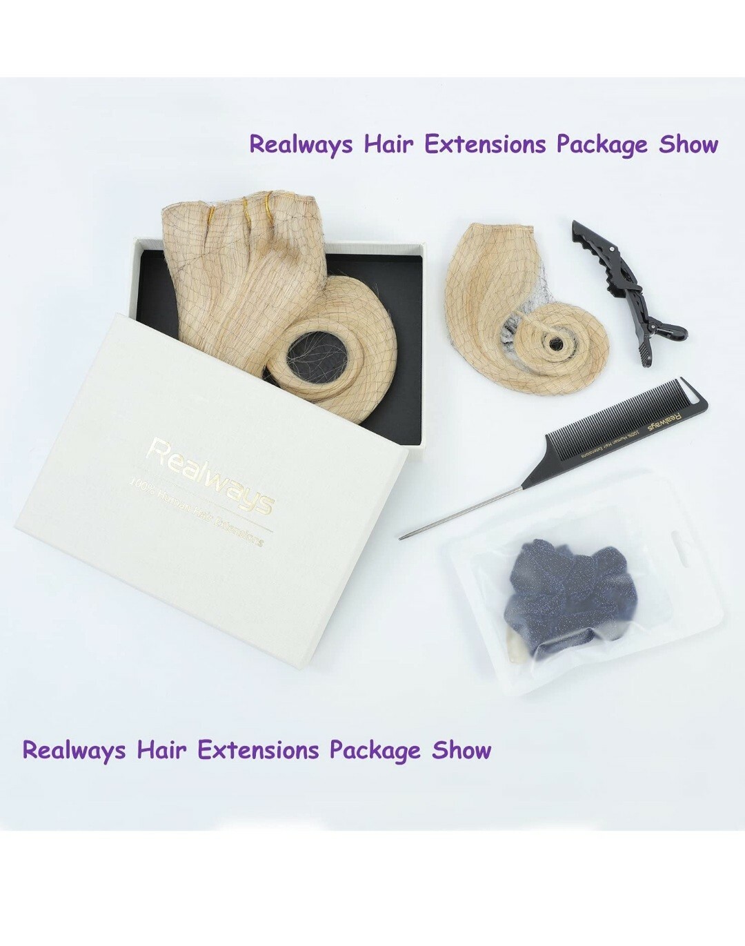 #1B Natural Black Clip in Hair Extensions Real Human Hair, 16 Inch 120g